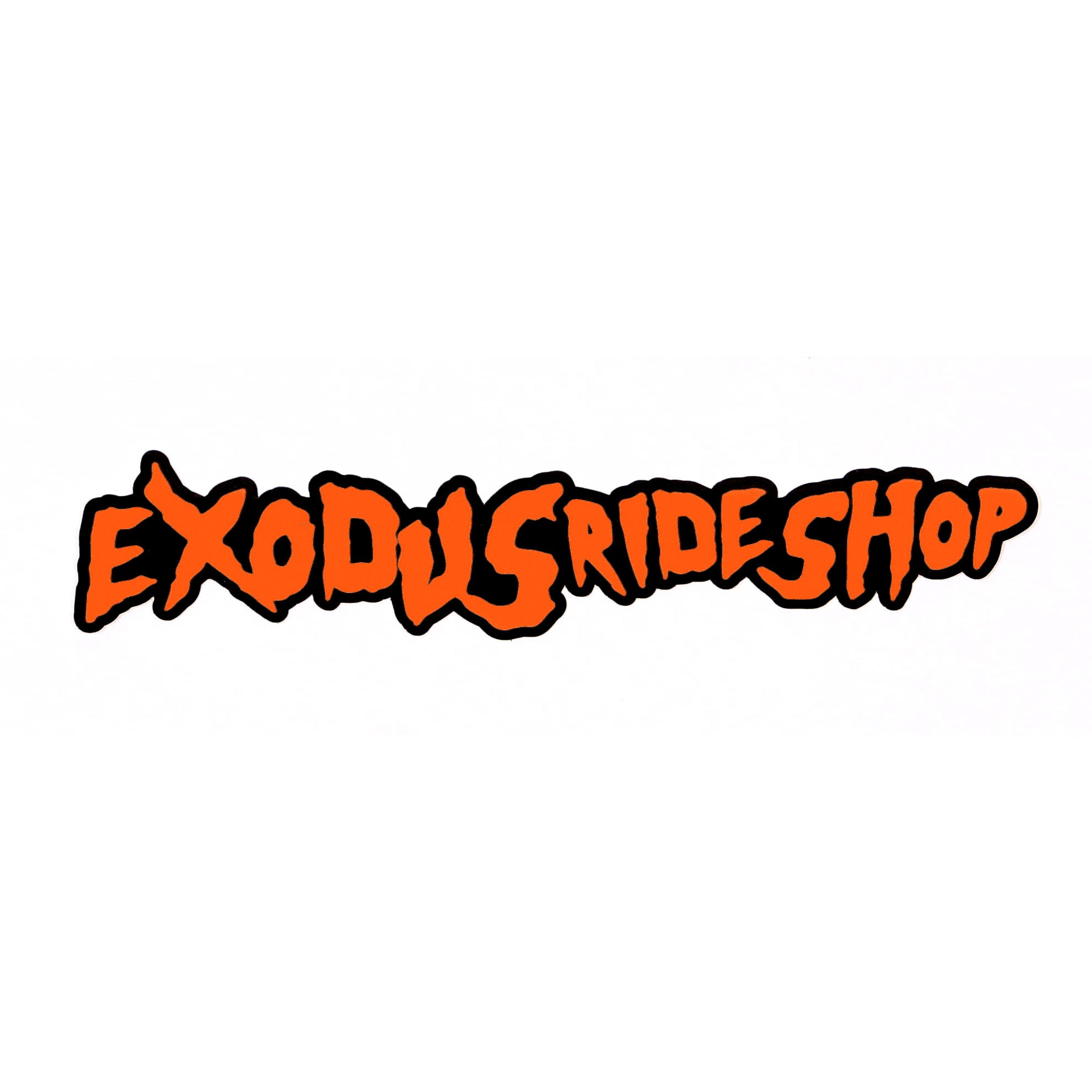 Orange and black Exodus Ride Shop FA Skimask skate and snowbaord sticker