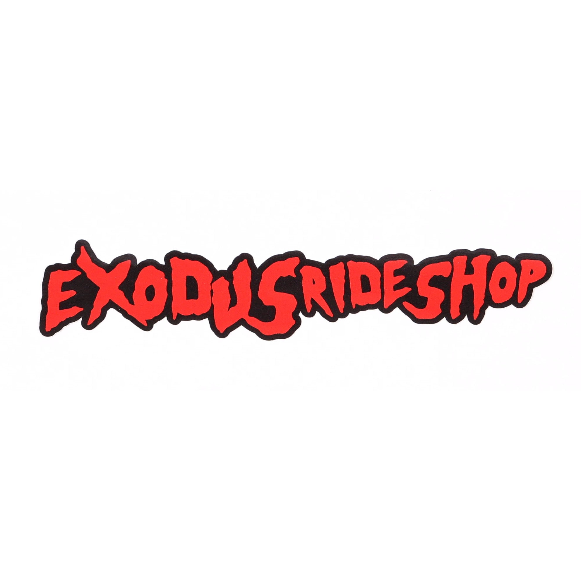 Red and black Exodus Ride Shop FA Skimask skate and snowbaord sticker
