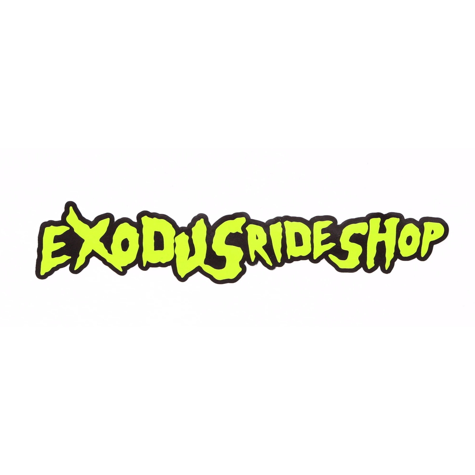 Yellow and lack Exodus Ride Shop FA Skimask skate and snowbaord sticker
