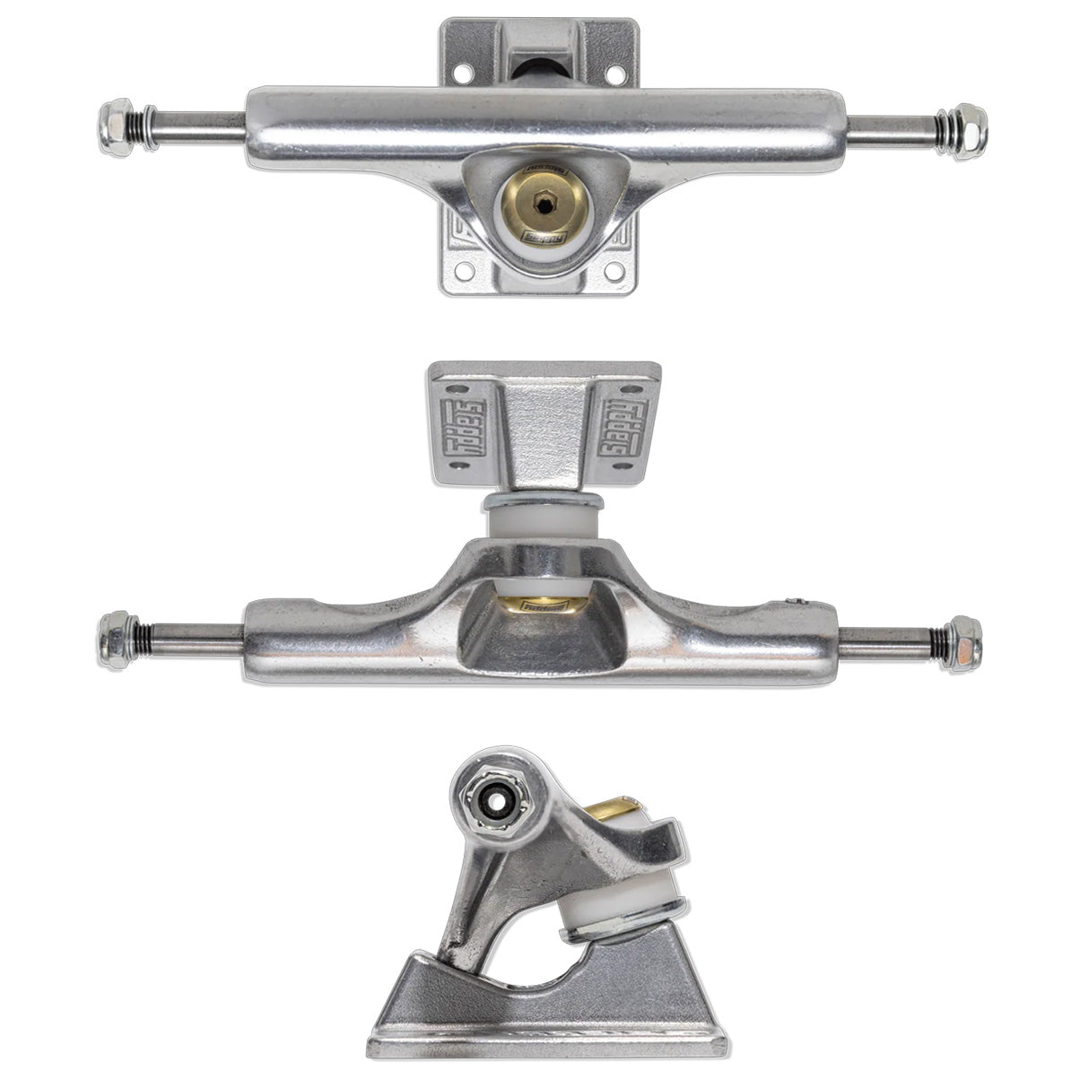 Silver Slappy Inverted Ultra Low Kingpin Hollow truck with gold top cap