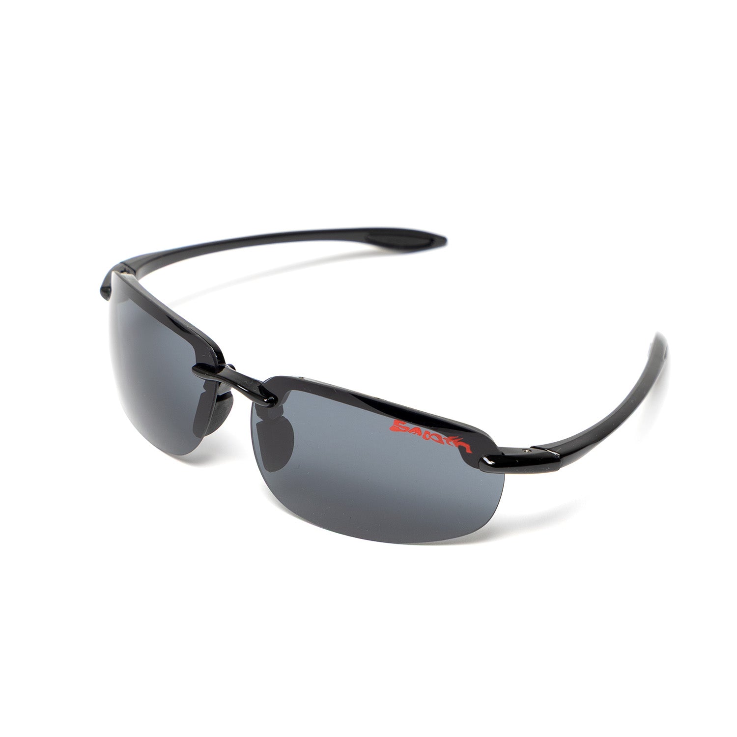 Black Mazzi Smooth Shades with red logo