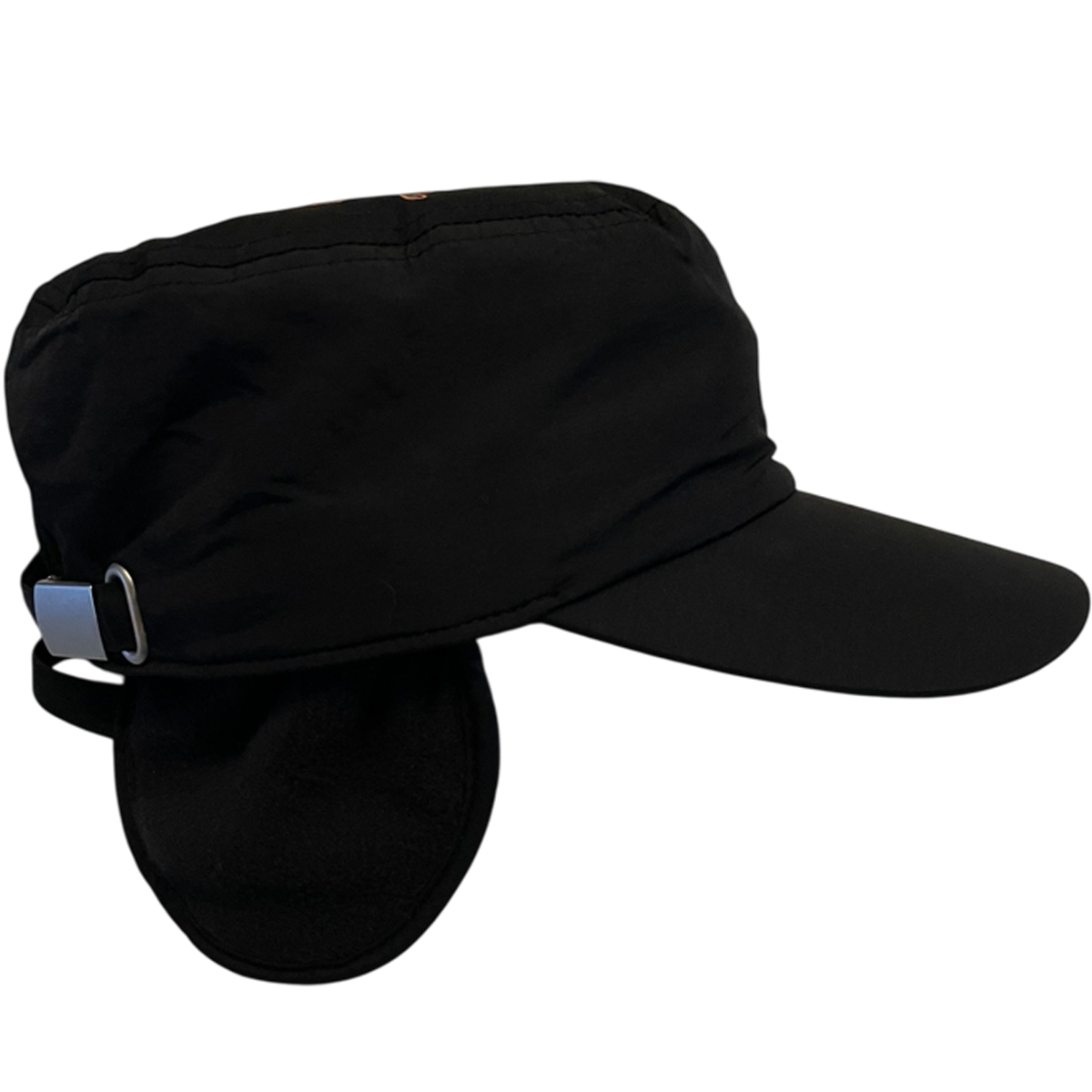 Smooth Ear Flap Cap - Black