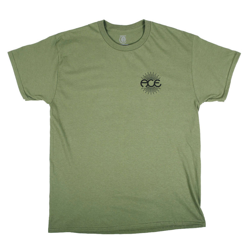 Military Green Theories X Ace Trucks Theoramid Tee Front