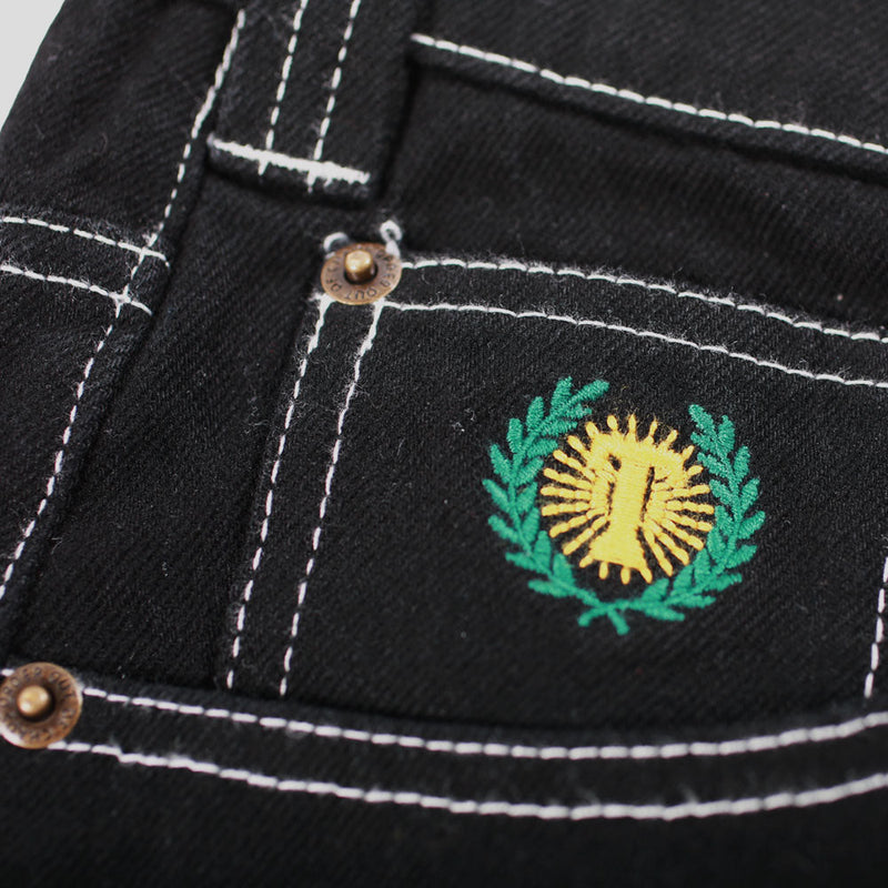 Black Contrast Stitch Plaza Theories Jeans Detail