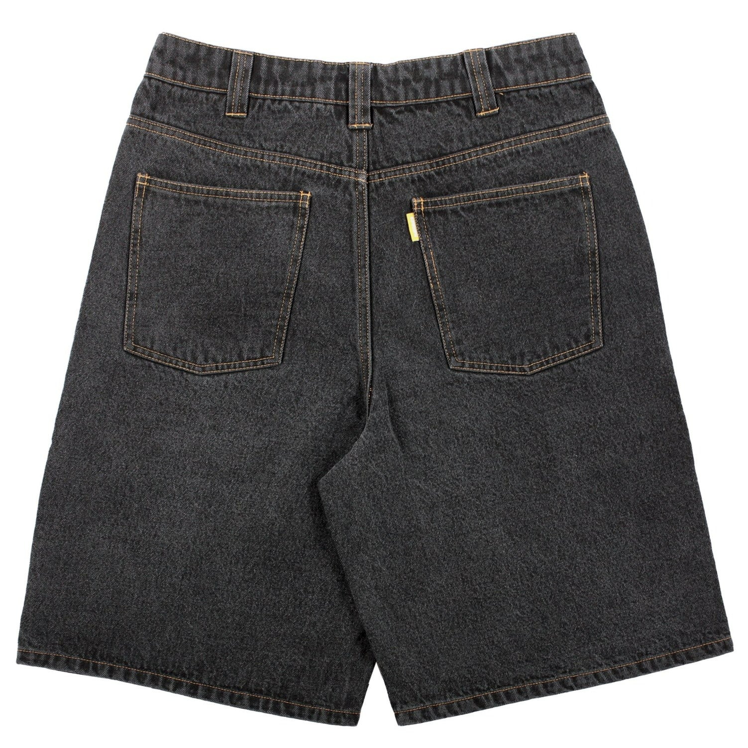Washed Black Denim Plaze Theories Shorts Back