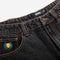 Washed Black Denim Plaze Theories Shorts Detail
