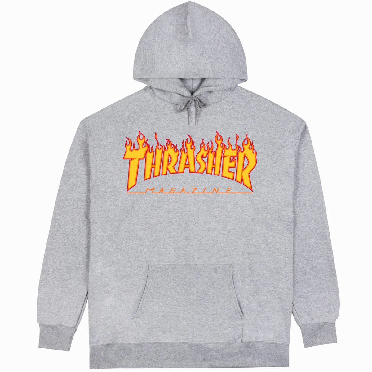 Grey Thrasher Flame Logo Hoodie