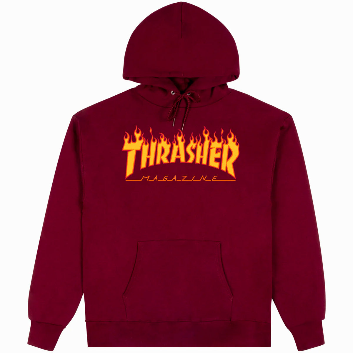 Maroon Flame Logo Thrasher Magazine Hoodie