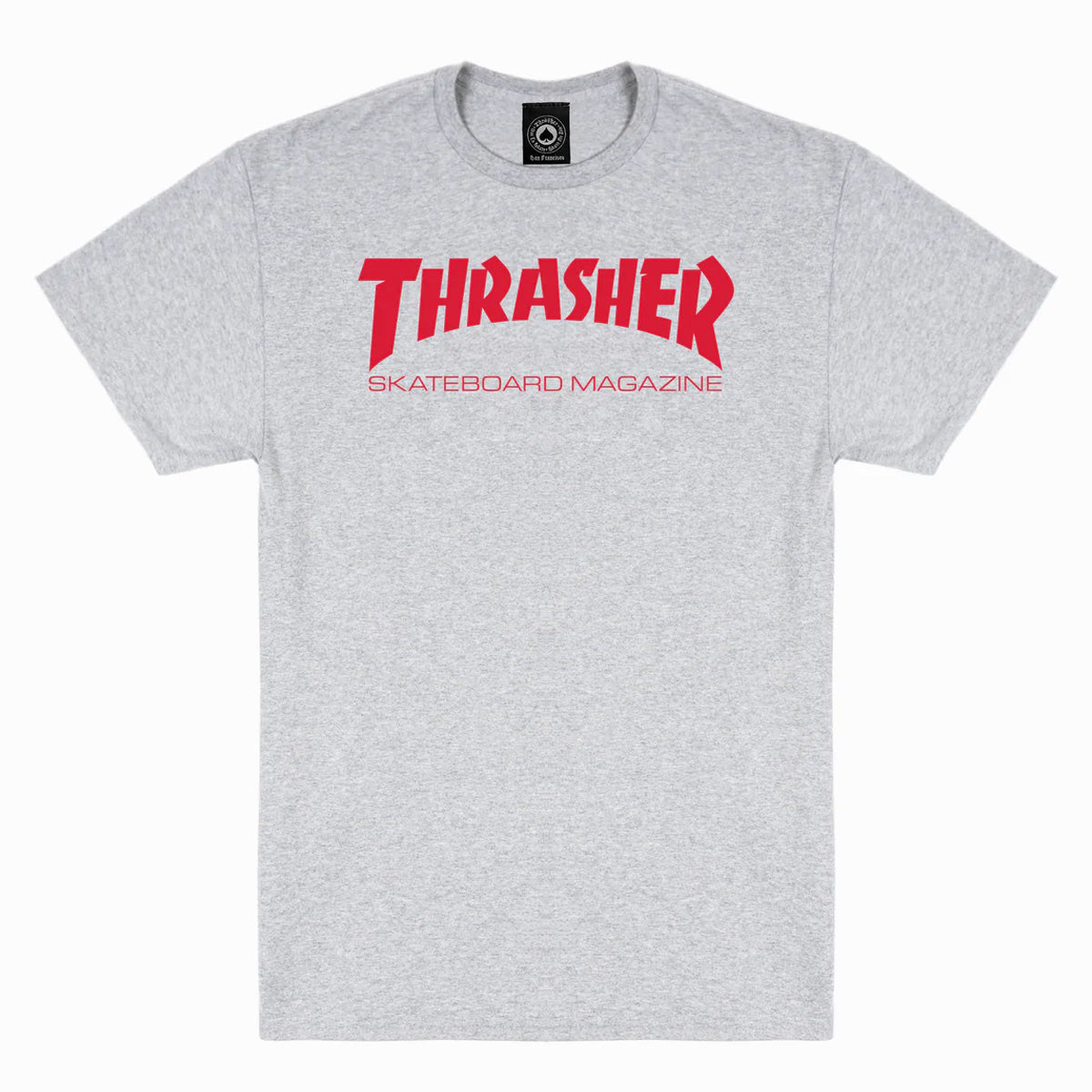 Grey and Red Thrasher Mag Logo T-Shirt