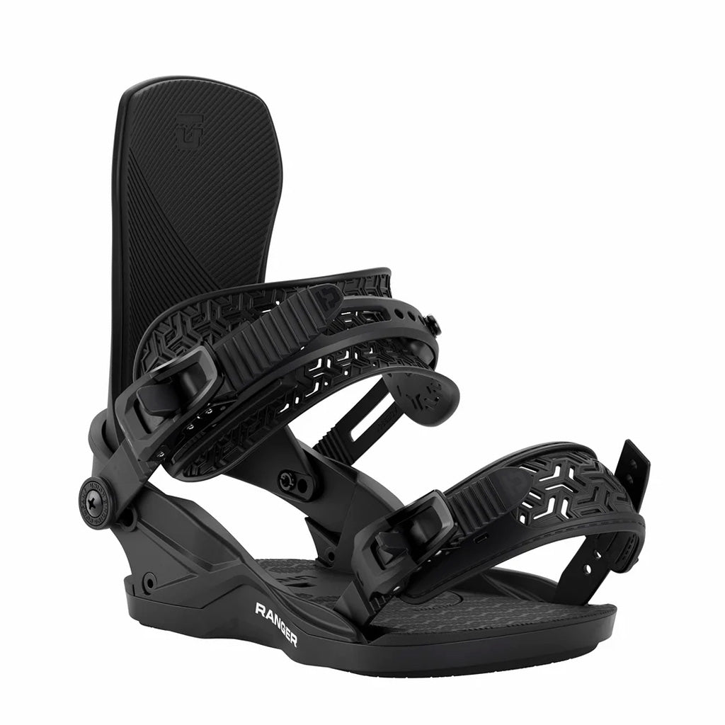 Black 2027 youth Union Ranger Ssnowboard binding front