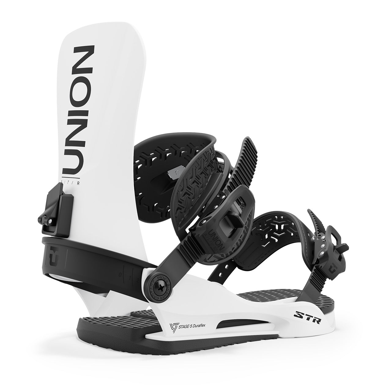 White STR Union Snowboard Bindings 2025