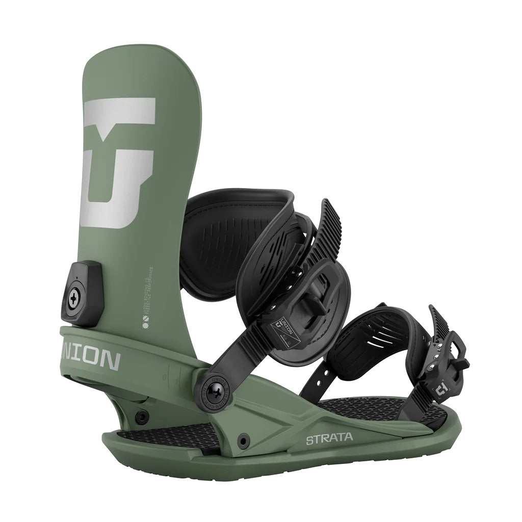 Olive Green Union Strata snowboard binding 2026