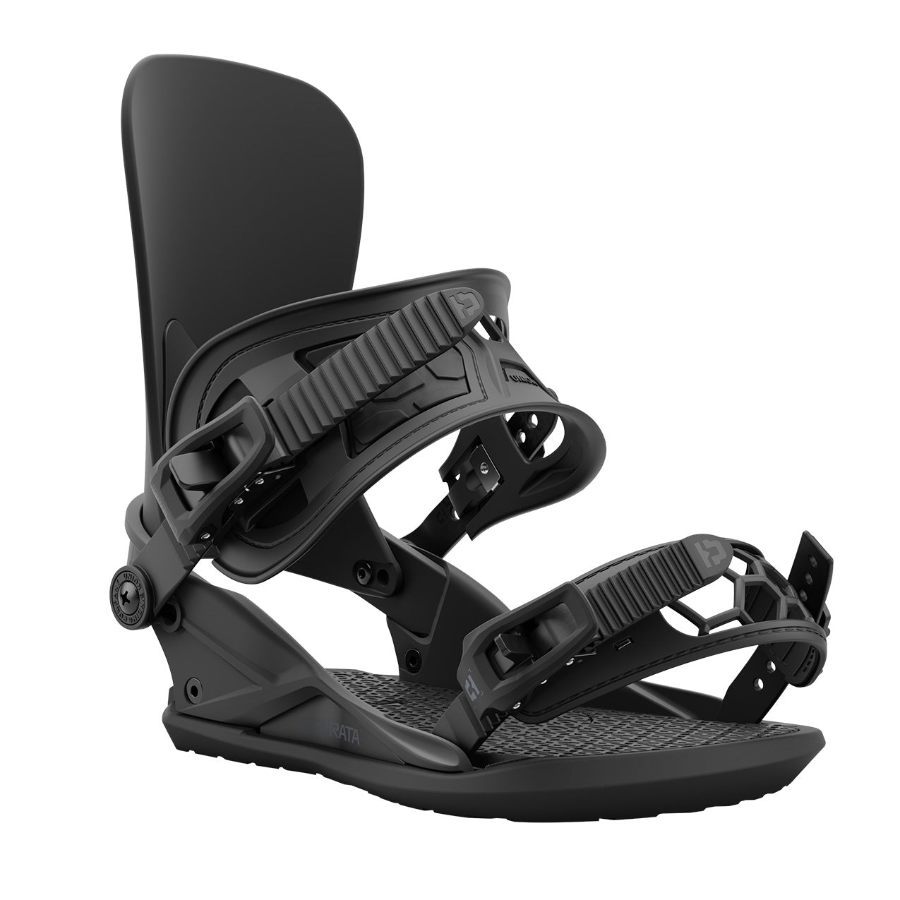 Black 2025 Union Strata Snowboard Bindings Front