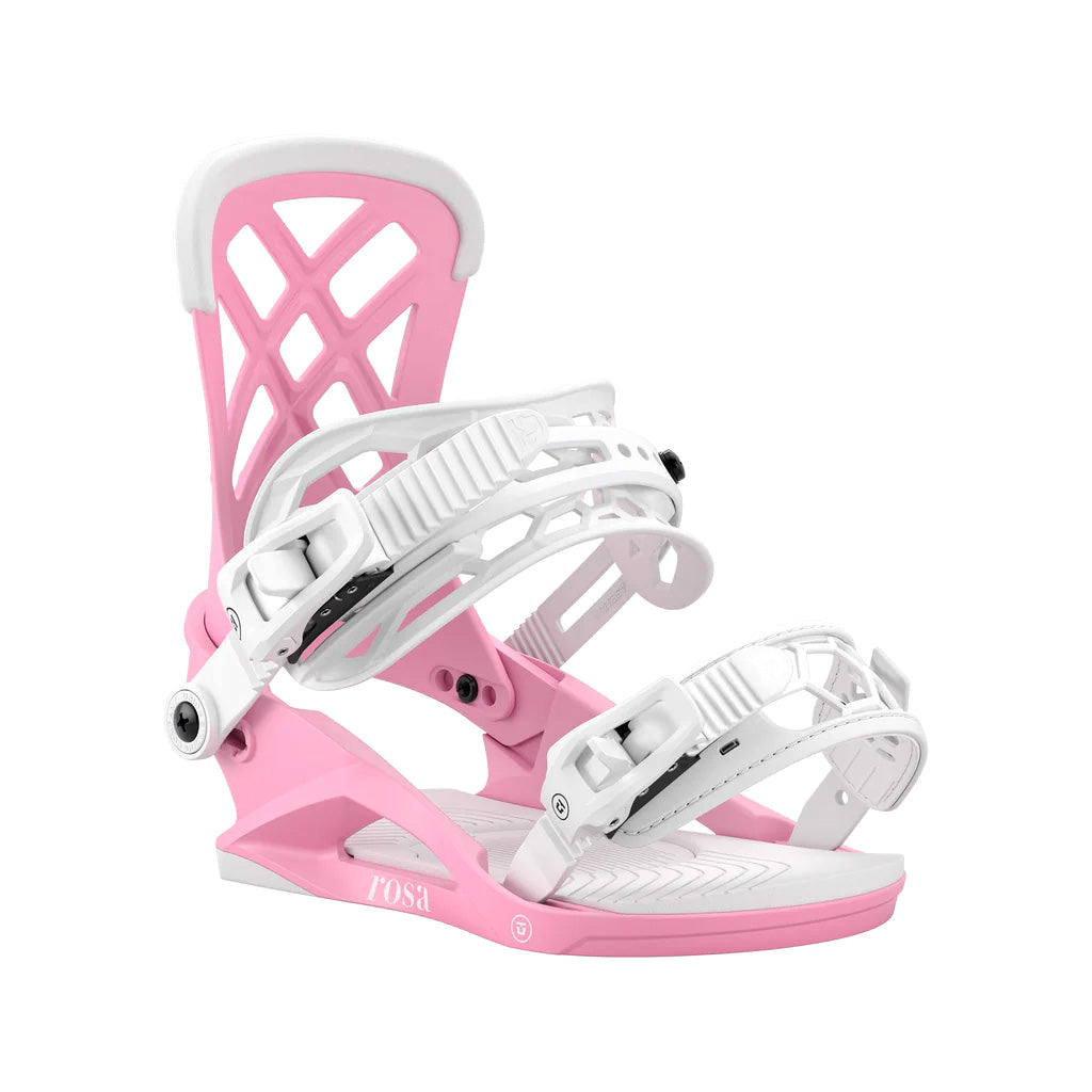 Pink Rosa Union snowboard bindings 2026 Front