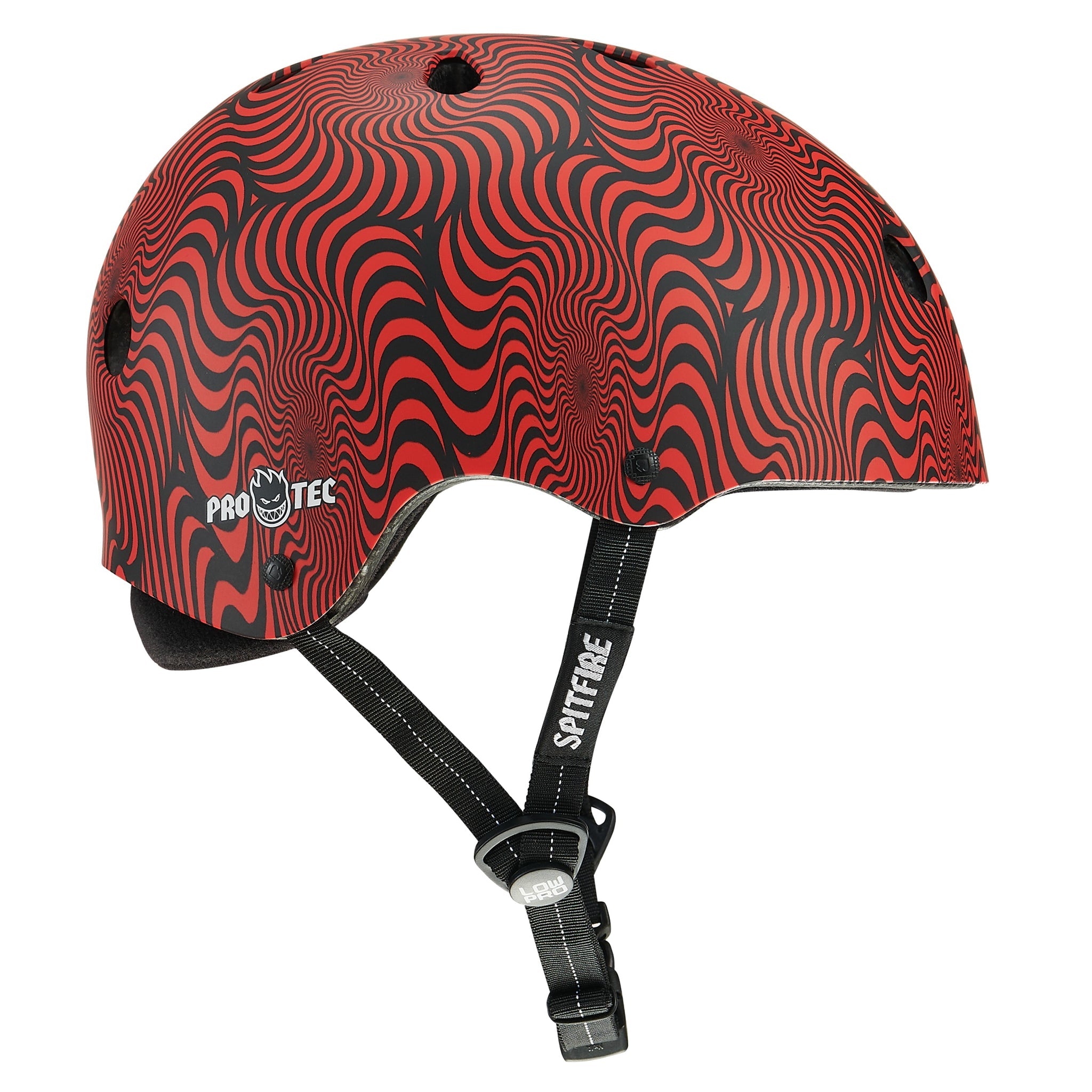 Red Swirl Spitfire Edition ProTec Low Pro Skate Helmet