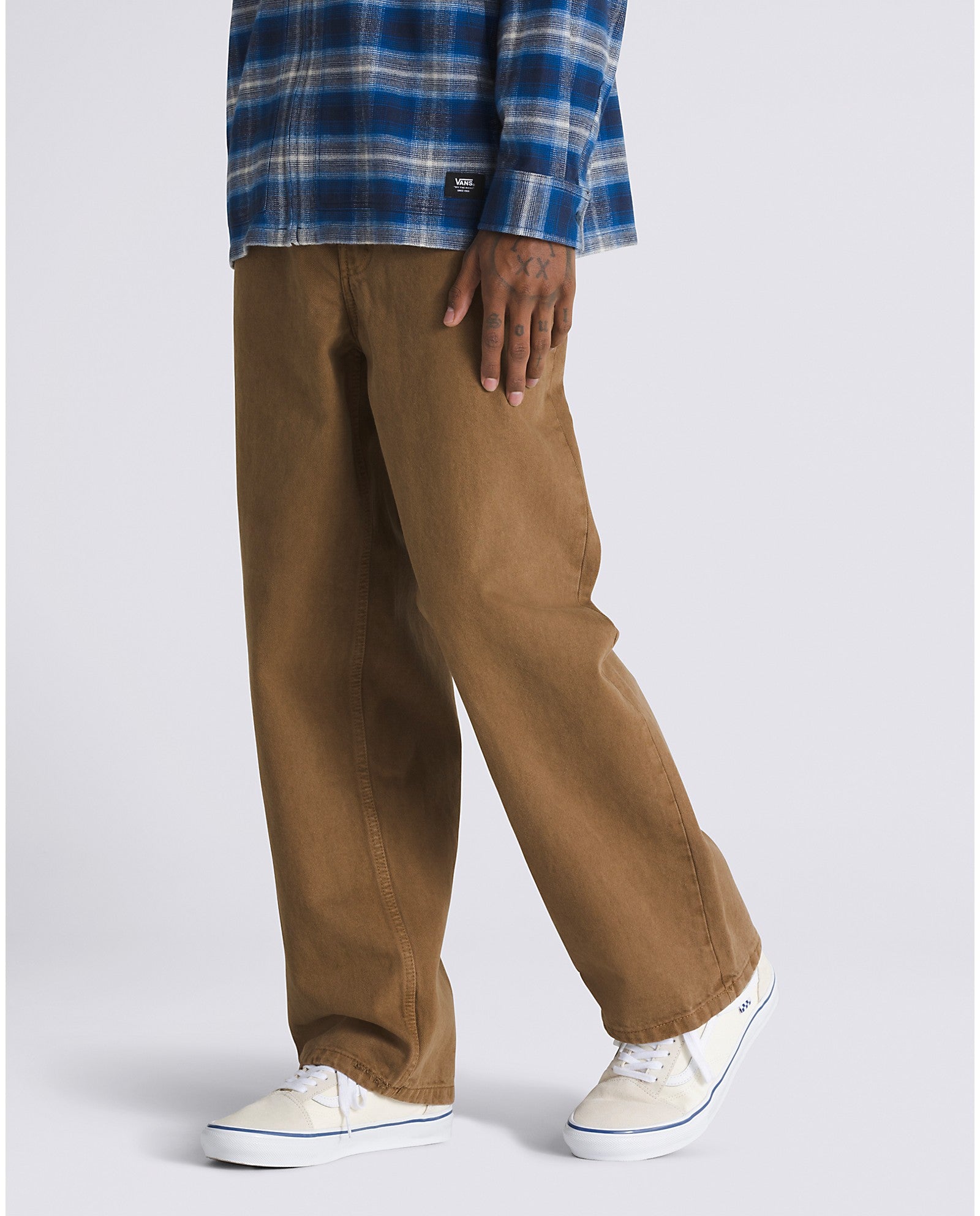 Sepia Check-5 Baggy Vans Pants