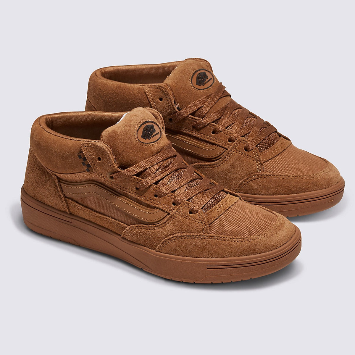 Vans Unisex\'s Zahba Mid Suede Glazed Ginger Brown / Green Skate Shoes Size 11.5 Vans Skate Zahba Mid Shoes - brown (ginger root) main image 3