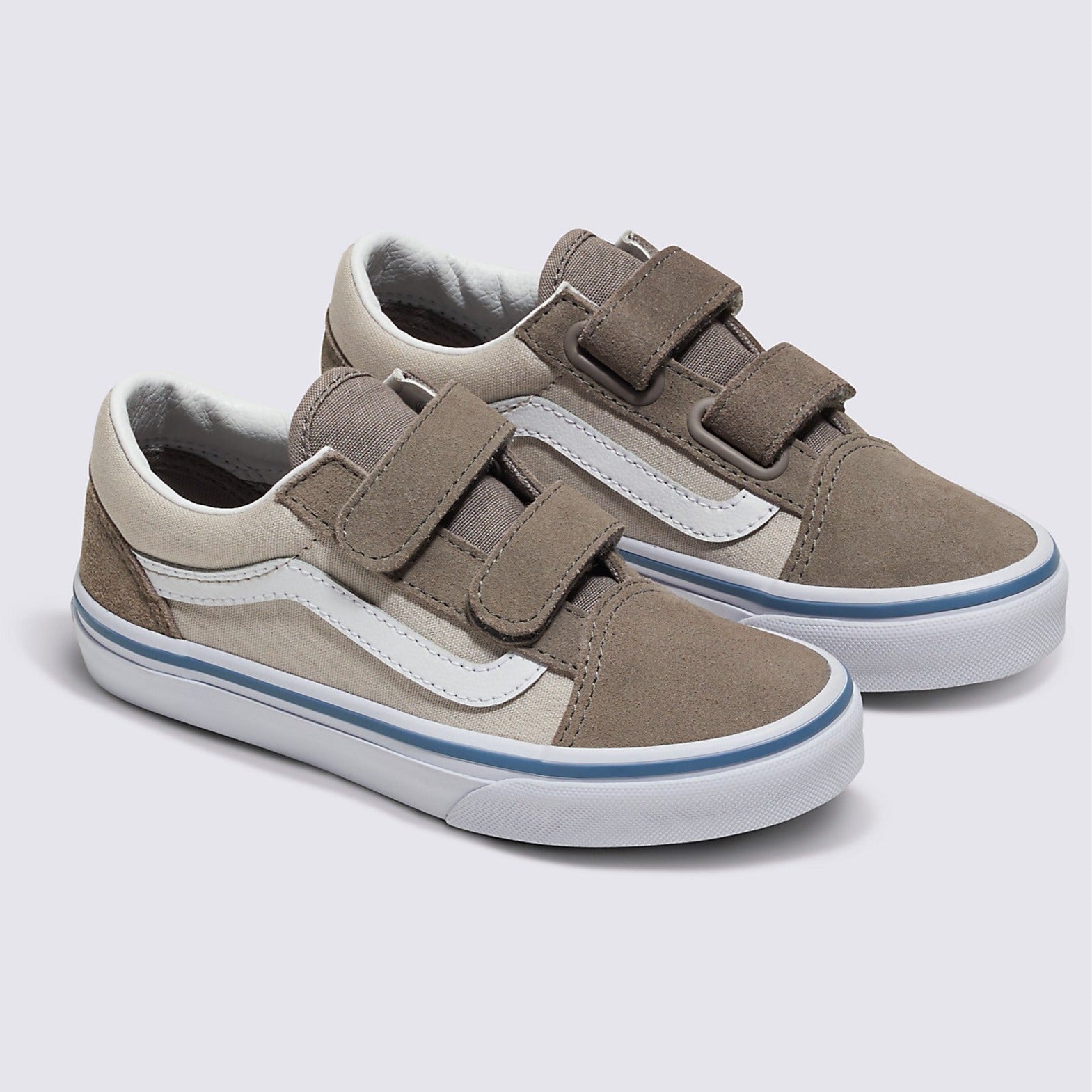 2-Tone Driftwood Kids Old Skool V Vans Skate Shoe