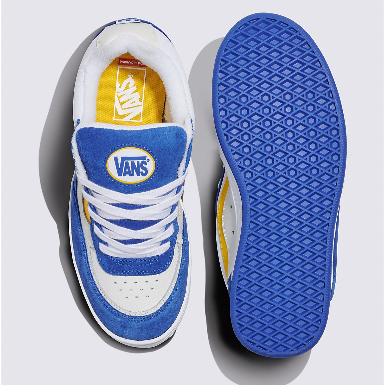 Blue/Yellow Skate Estazzo Vans Skate Shoe Top/Bottom