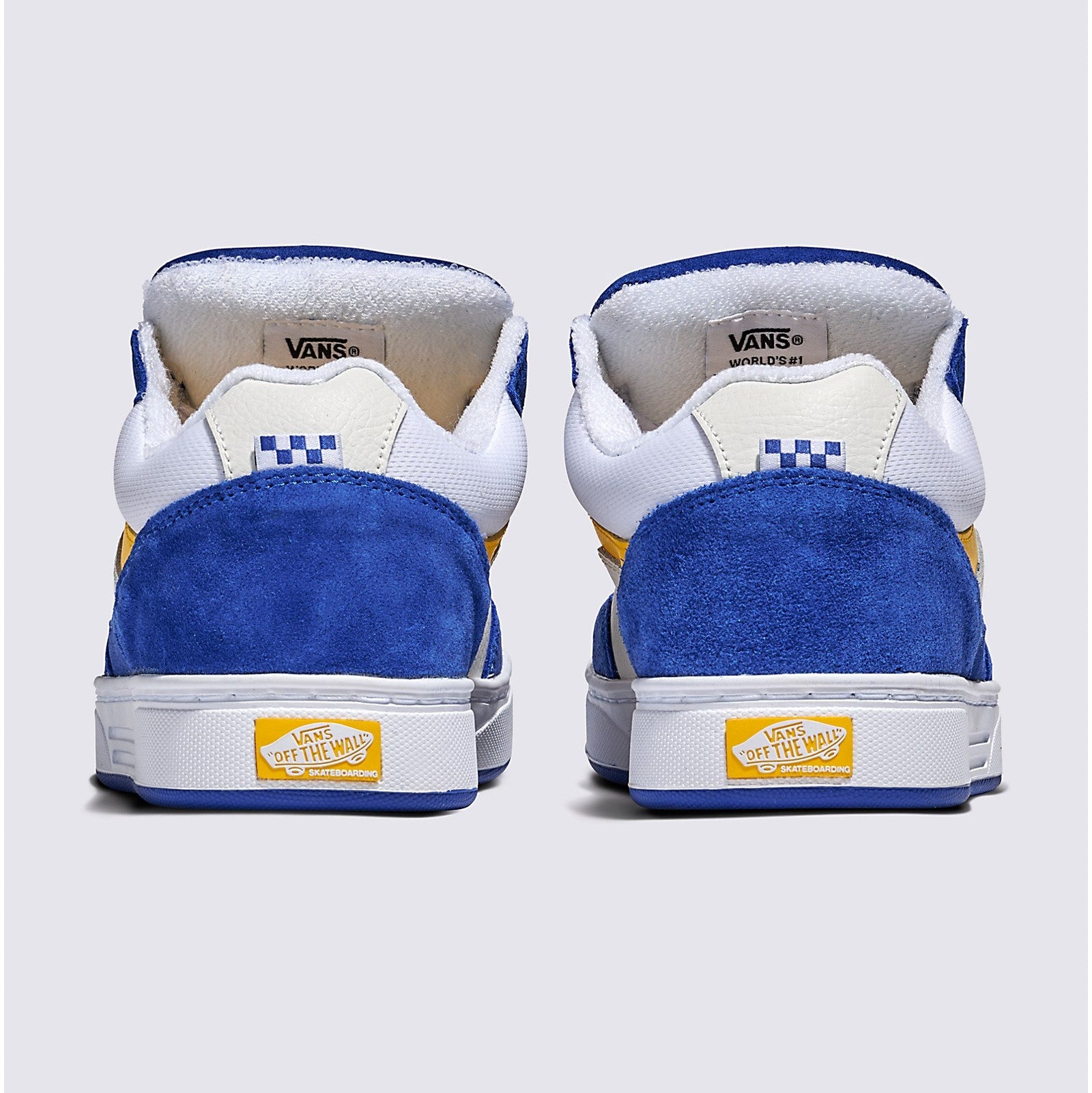 Blue/Yellow Skate Estazzo Vans Skate Shoe Back