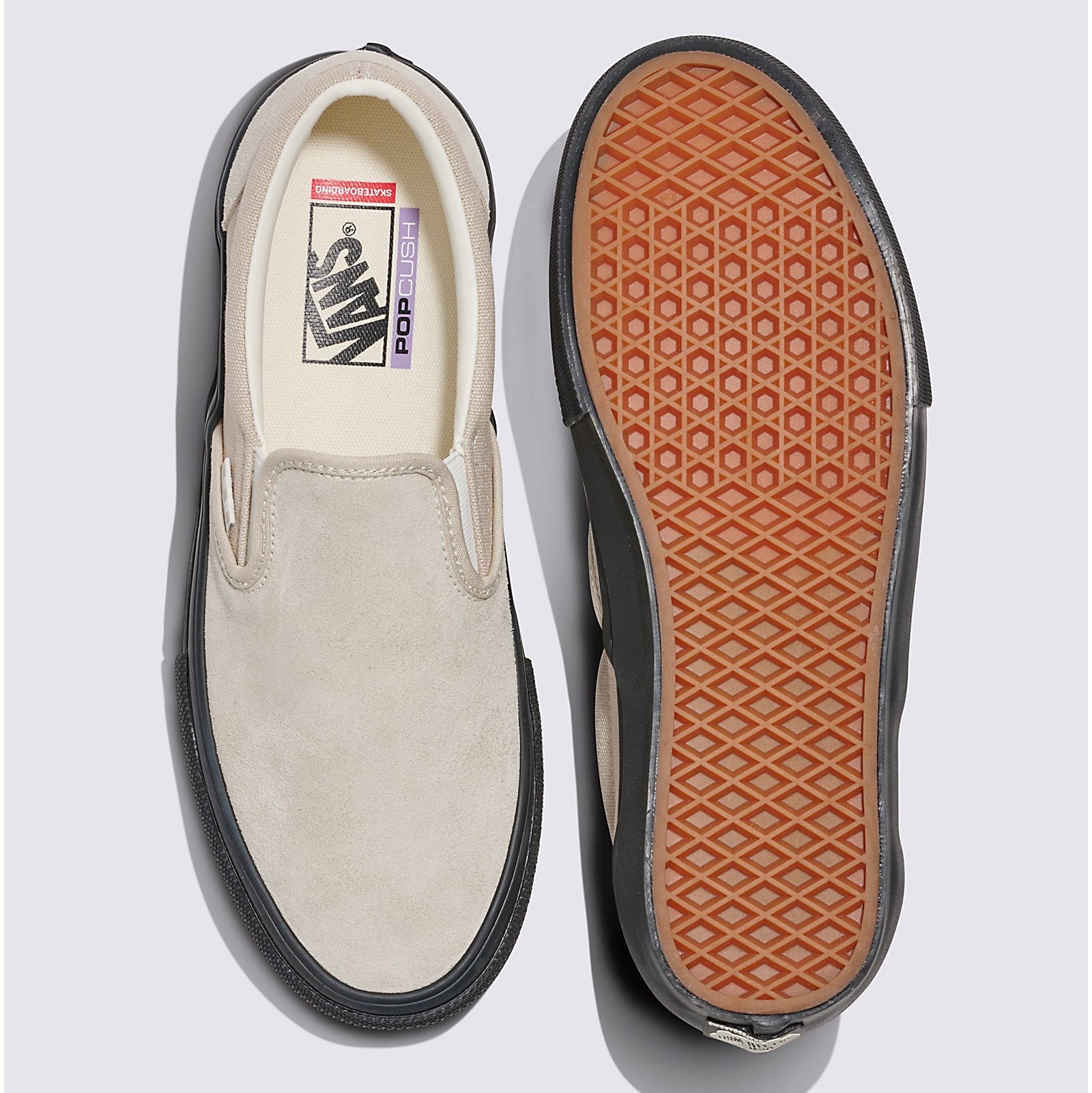 Tan/Black Skate Slip On Vans Skate Shoe Top/Bottom