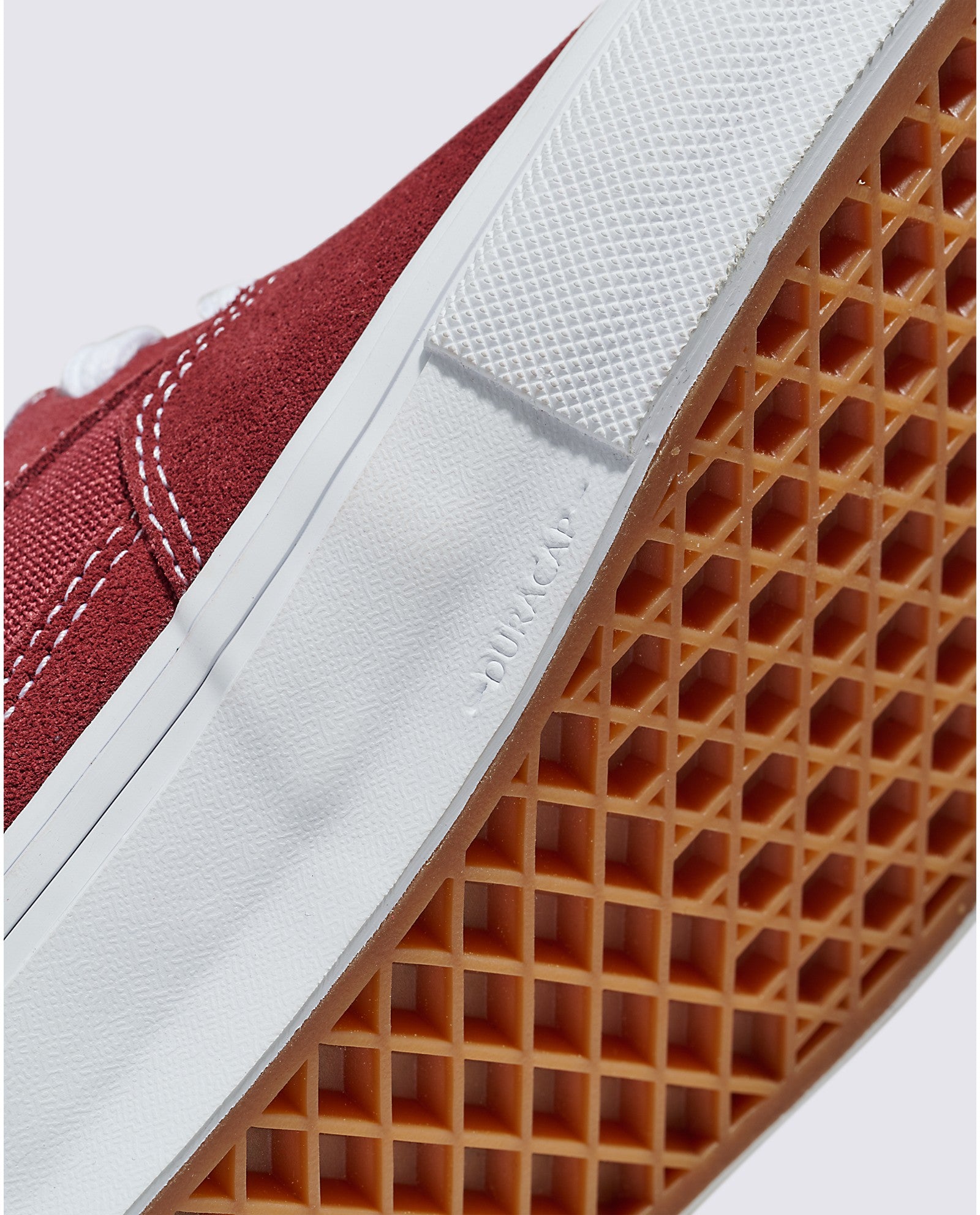 Burgundy/White Vans Skate Half Cab Shoe Detail