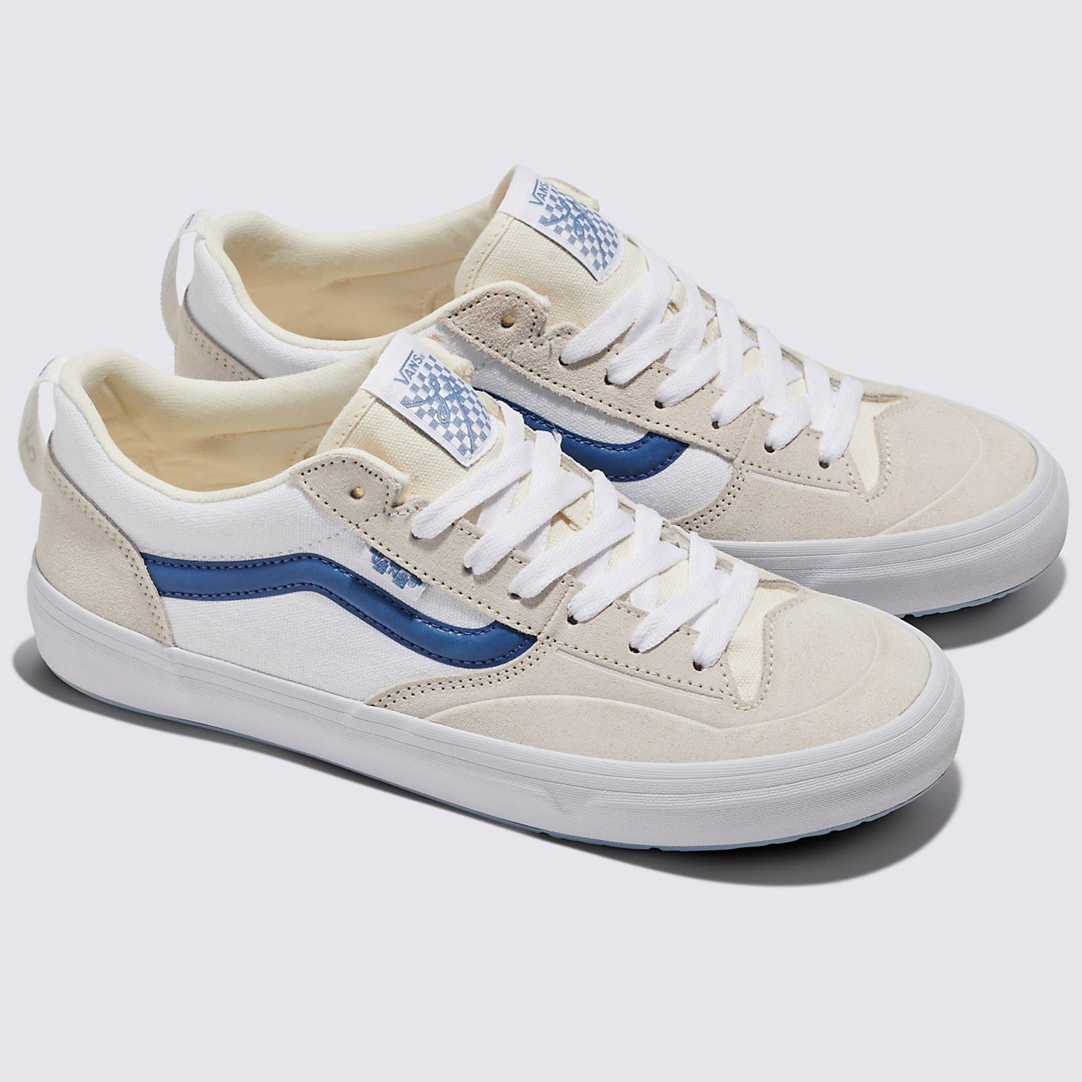 White/Blue Lizzie Low Vans Skate Shoe