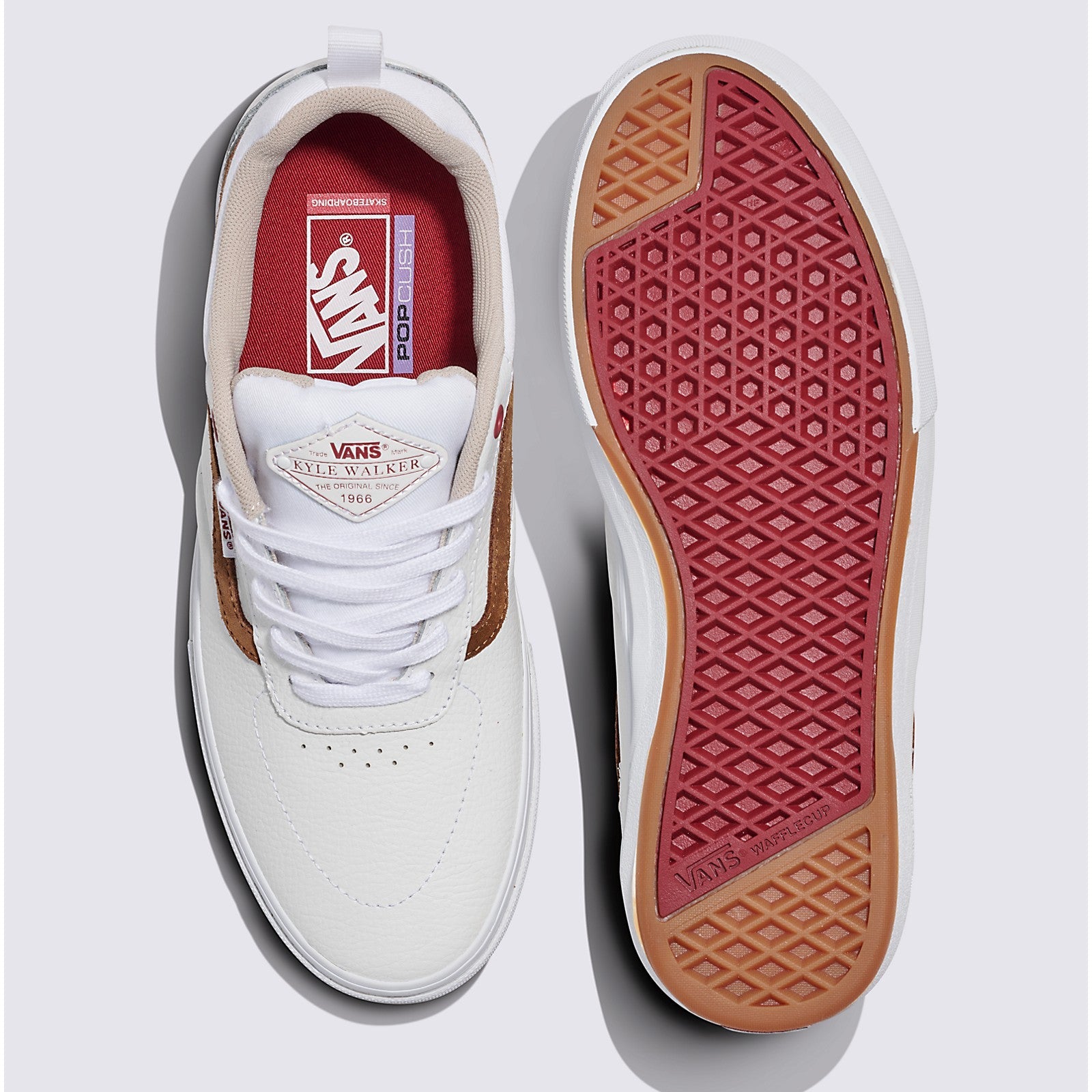 White/Red Skate Kyle Walker Vans Skate Shoe Top/Bottom