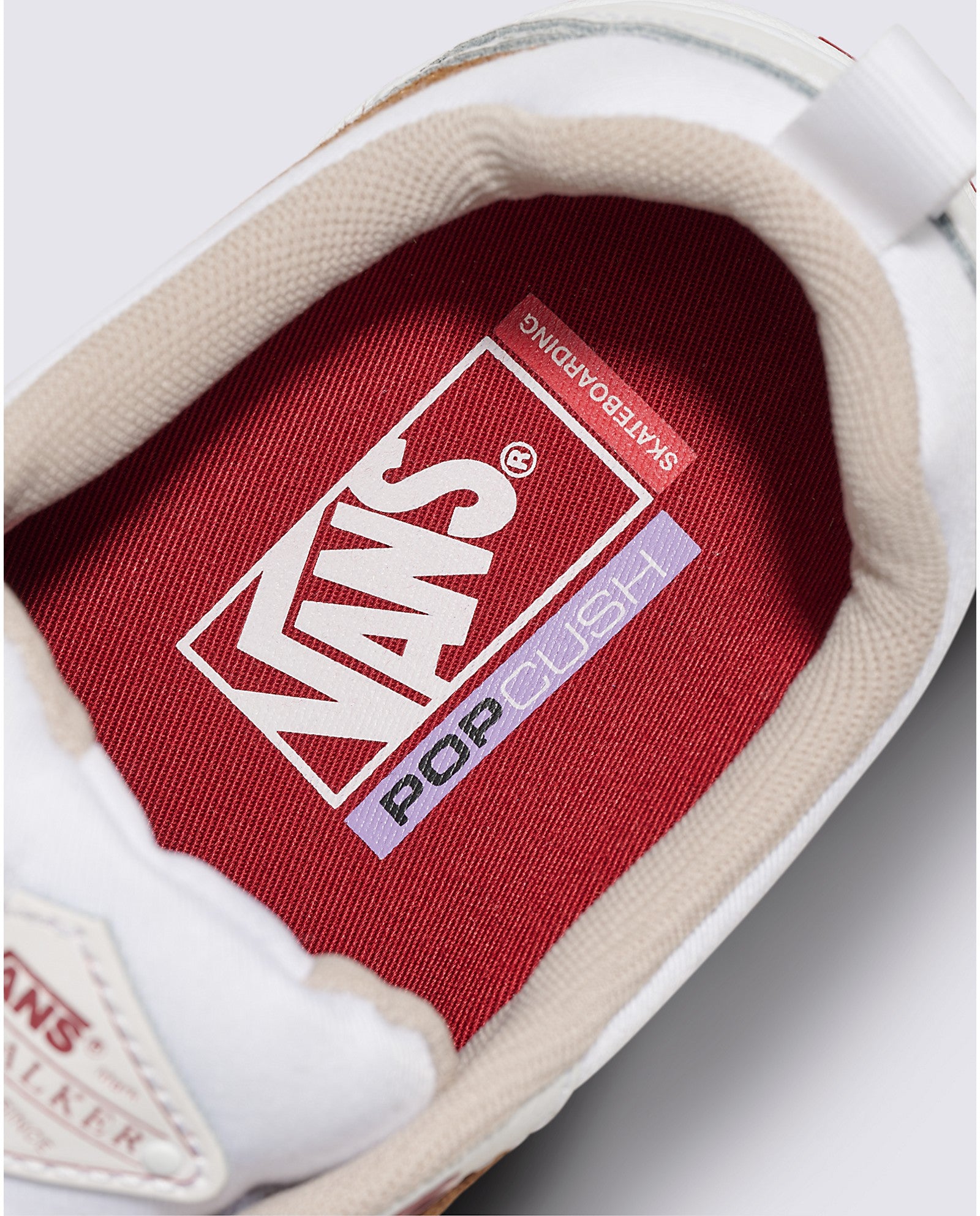 White/Red Skate Kyle Walker Vans Skate Shoe Detail