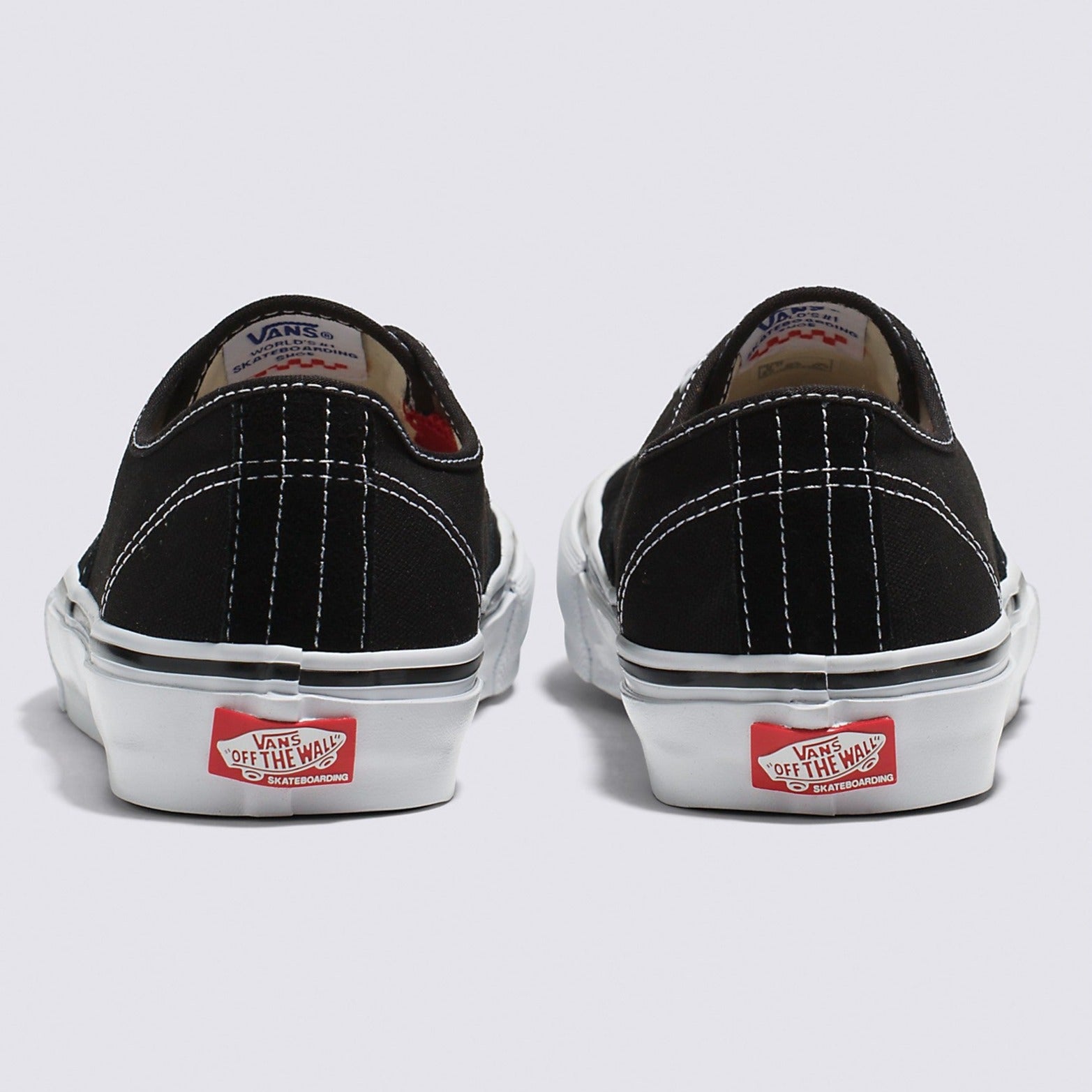 Black/White Skate Authentic Vans Skate Shoe Back