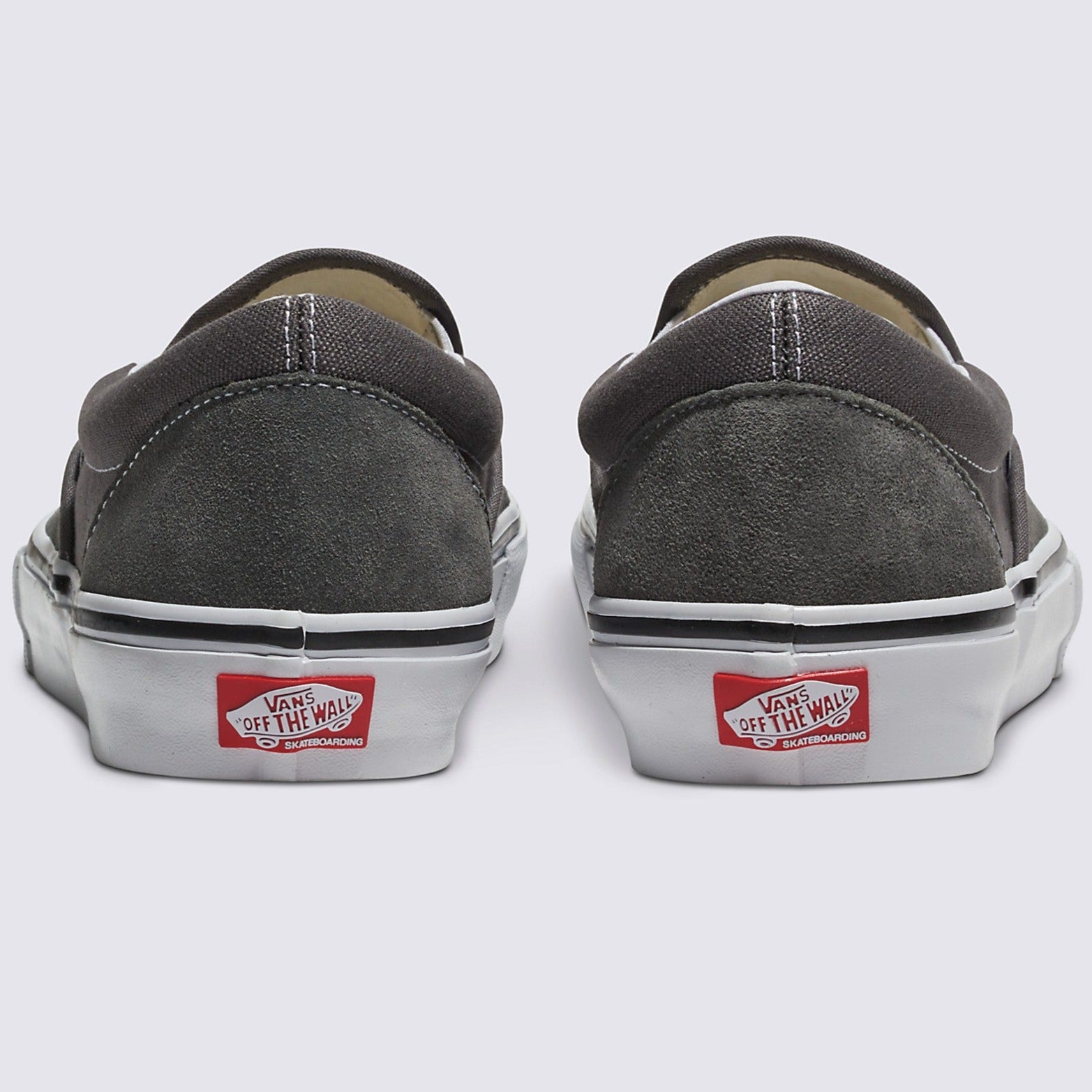 Pewter/White Skate Slip On Vans Skate Shoe Back