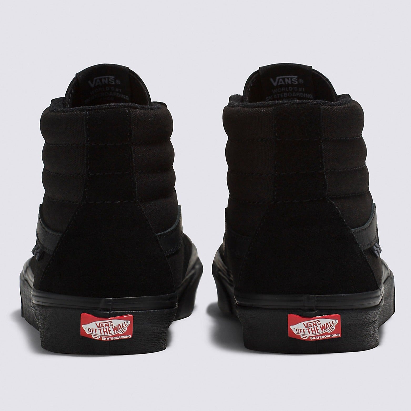 Black/Black Skate Sk8-hi Vans Skateboard Shoe Back
