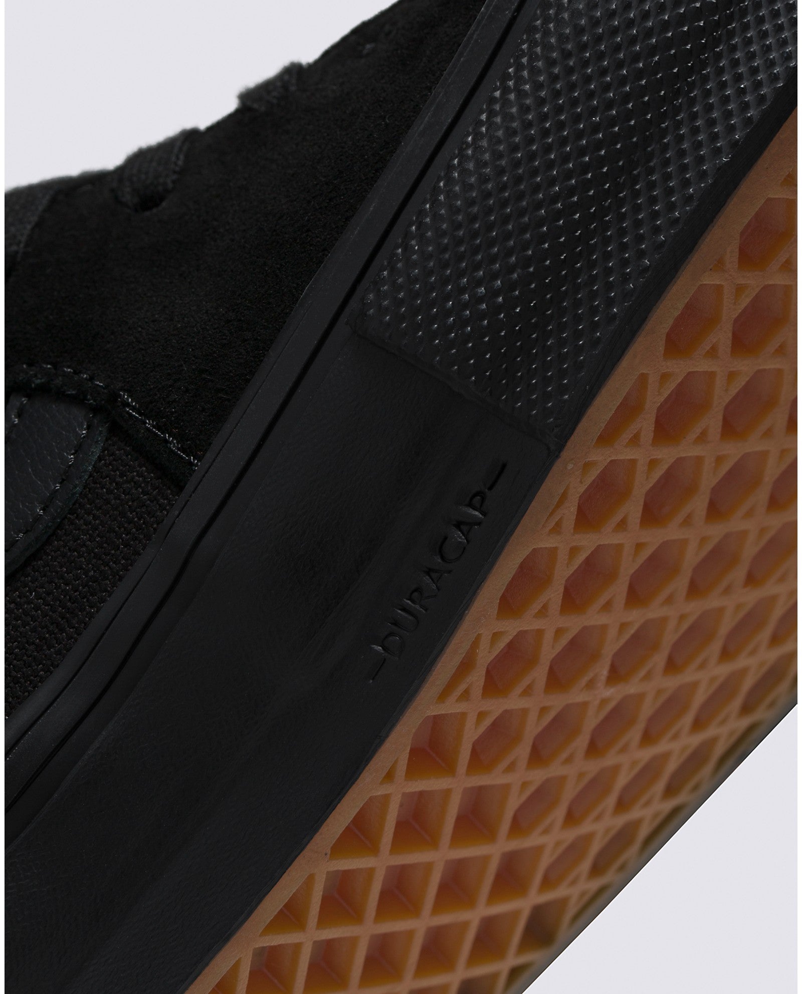 Black/Black Skate Sk8-hi Vans Skateboard Shoe Detail