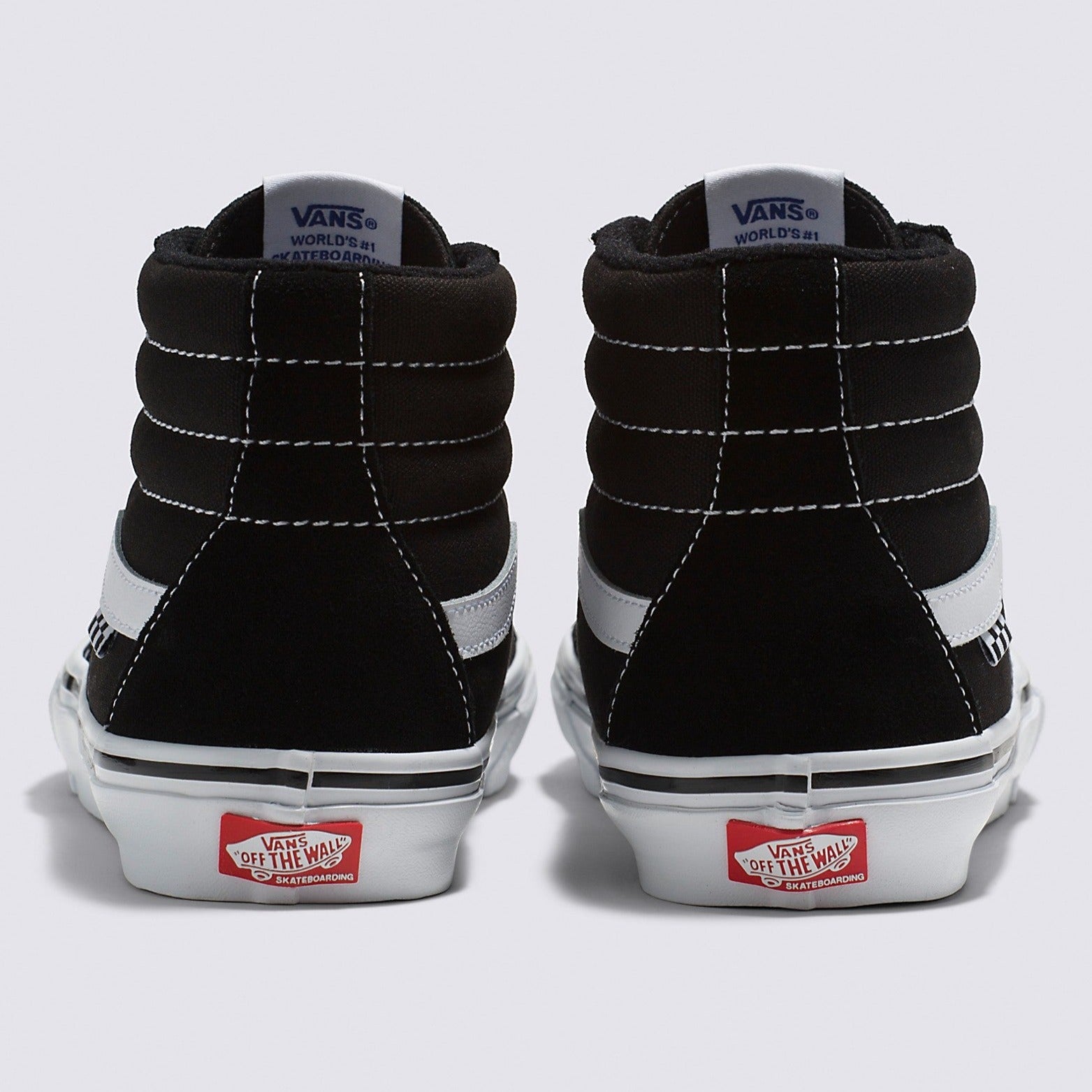 Black/White Skate Sk8-Hi Vans Skateboard Shoe Back
