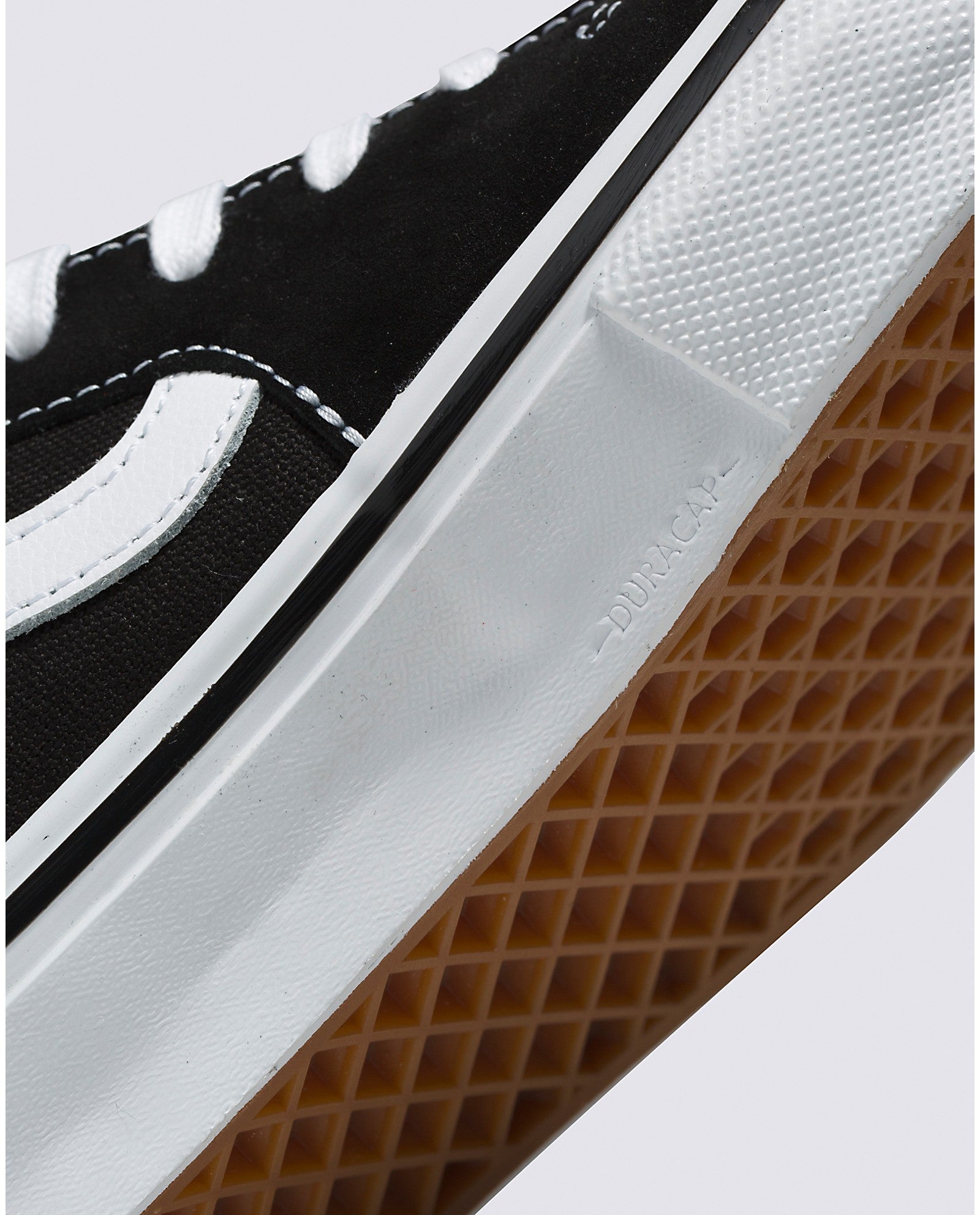 Black/White Skate Sk8-Hi Vans Skateboard Shoe Detail