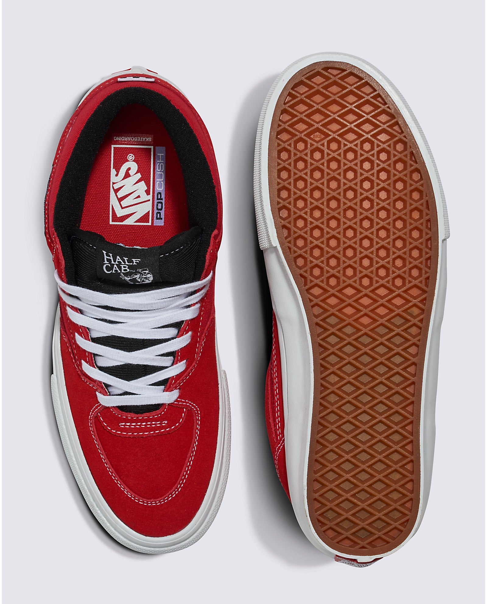 Red/White Skate Half Cab Vans Skate Shoe Top/Bottom