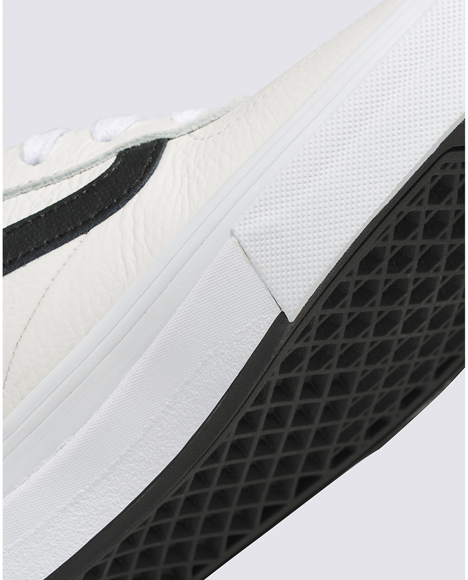 True White Leather Kyle Walker Vans Skate Shoe Detail