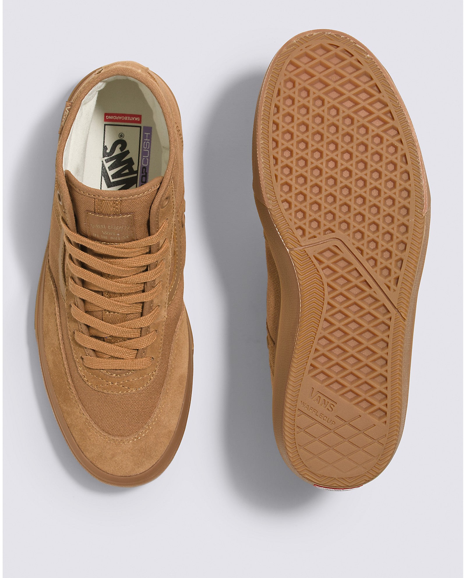 Brown/Gum Crockett High Vans Skate Shoe Top/Bottom