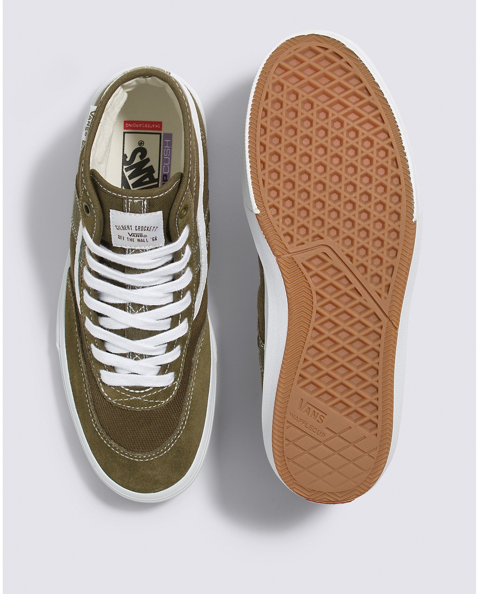 Dark Olive Crockett High Vans Skate Shoe Top/Bottom