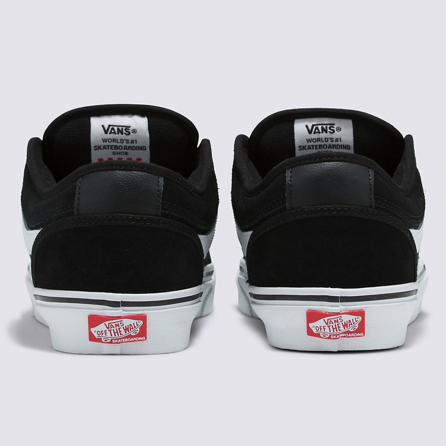 Black/White Chukka Low Sidestripe Vans Skateboard Shoe Back