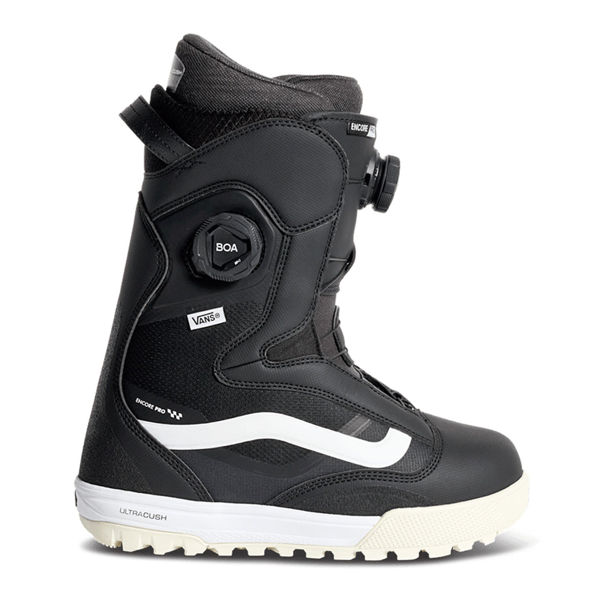 Black Vans Encor Pro 2 boot with double Boa