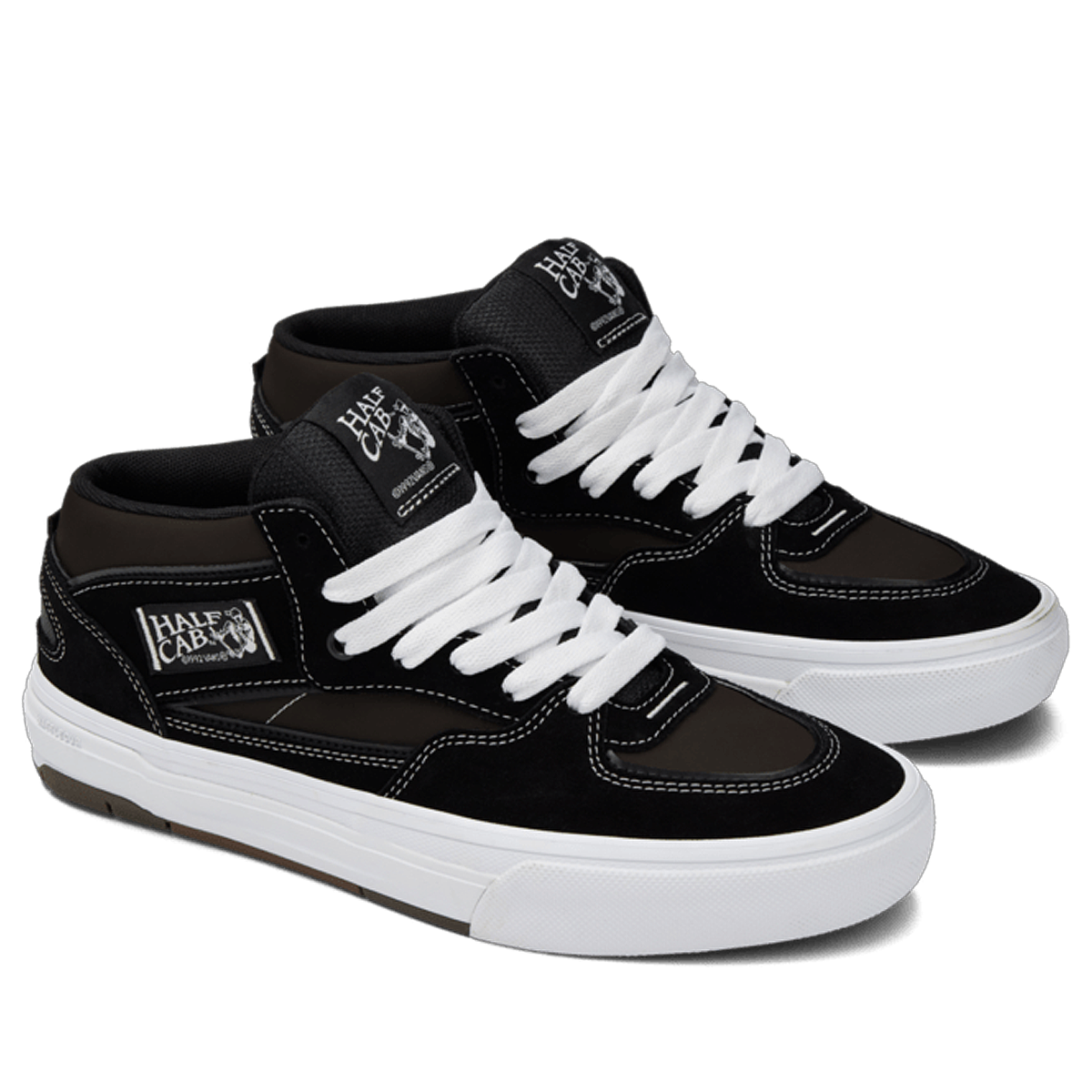 Black and white Vans Half Cab wafflecup pair