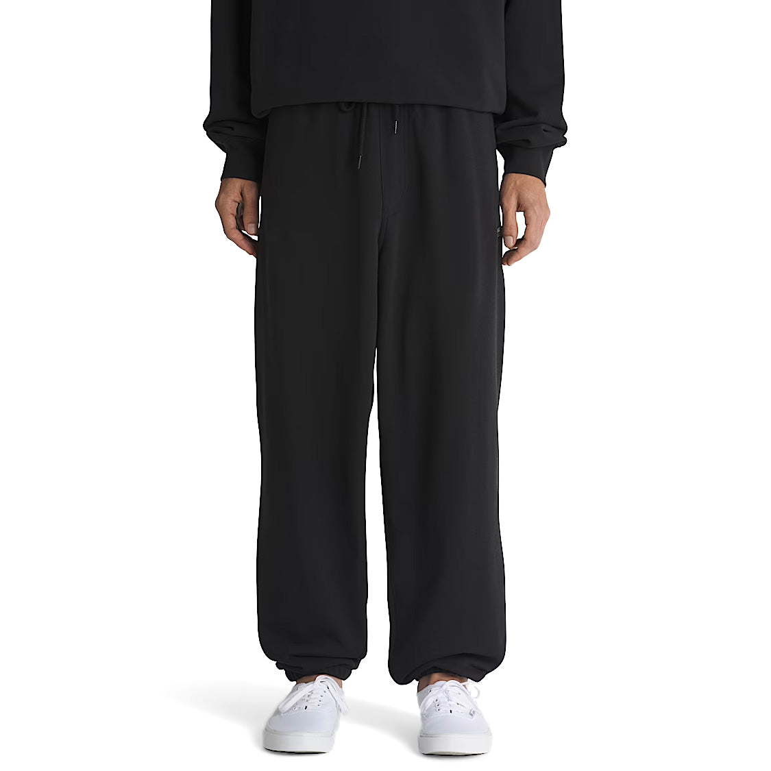 Black Vans Standards sweatpants with a slightly baggy fit