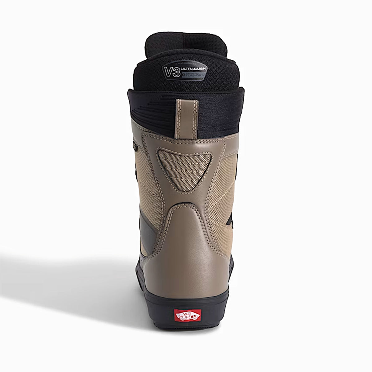 back view of the new vans super standard snowboard boot insense and black