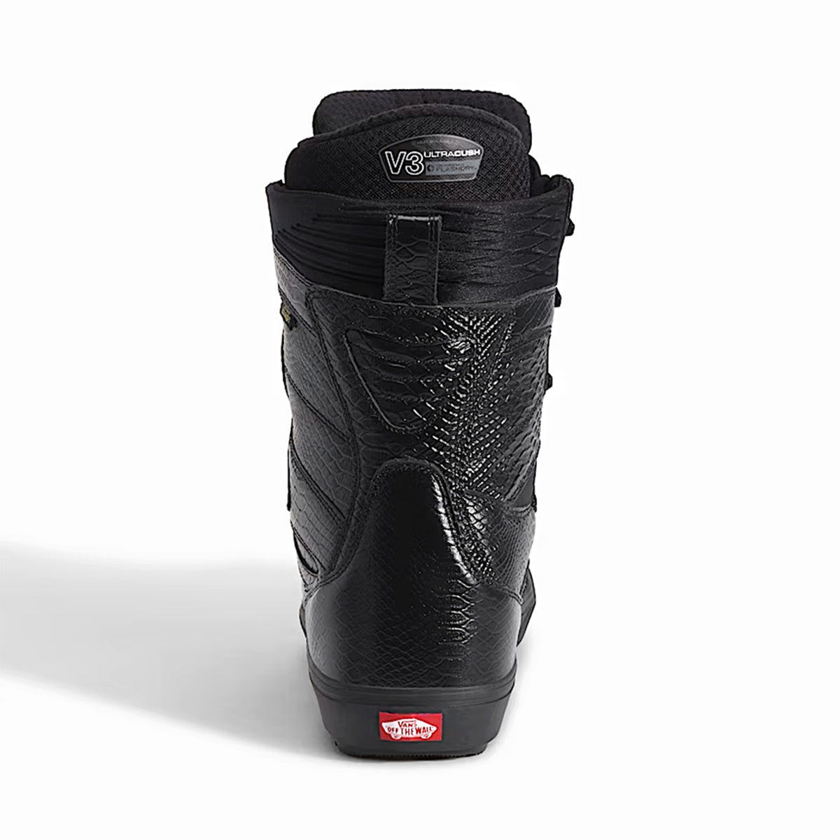Back of the new Black Vans Super Standard Snowboard Boot