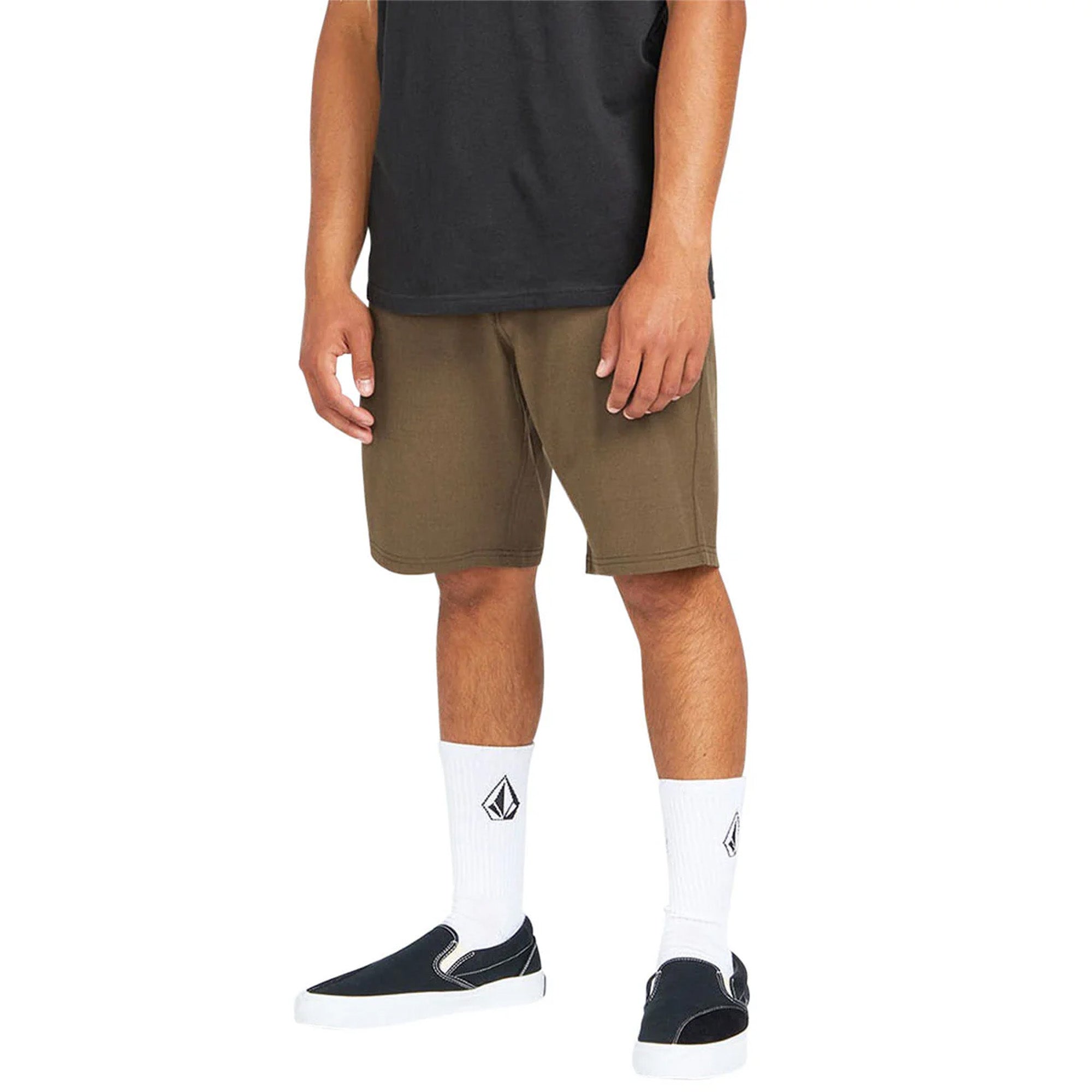 Dark Earth Volcom Cross Shred Hybrid Shorts Model