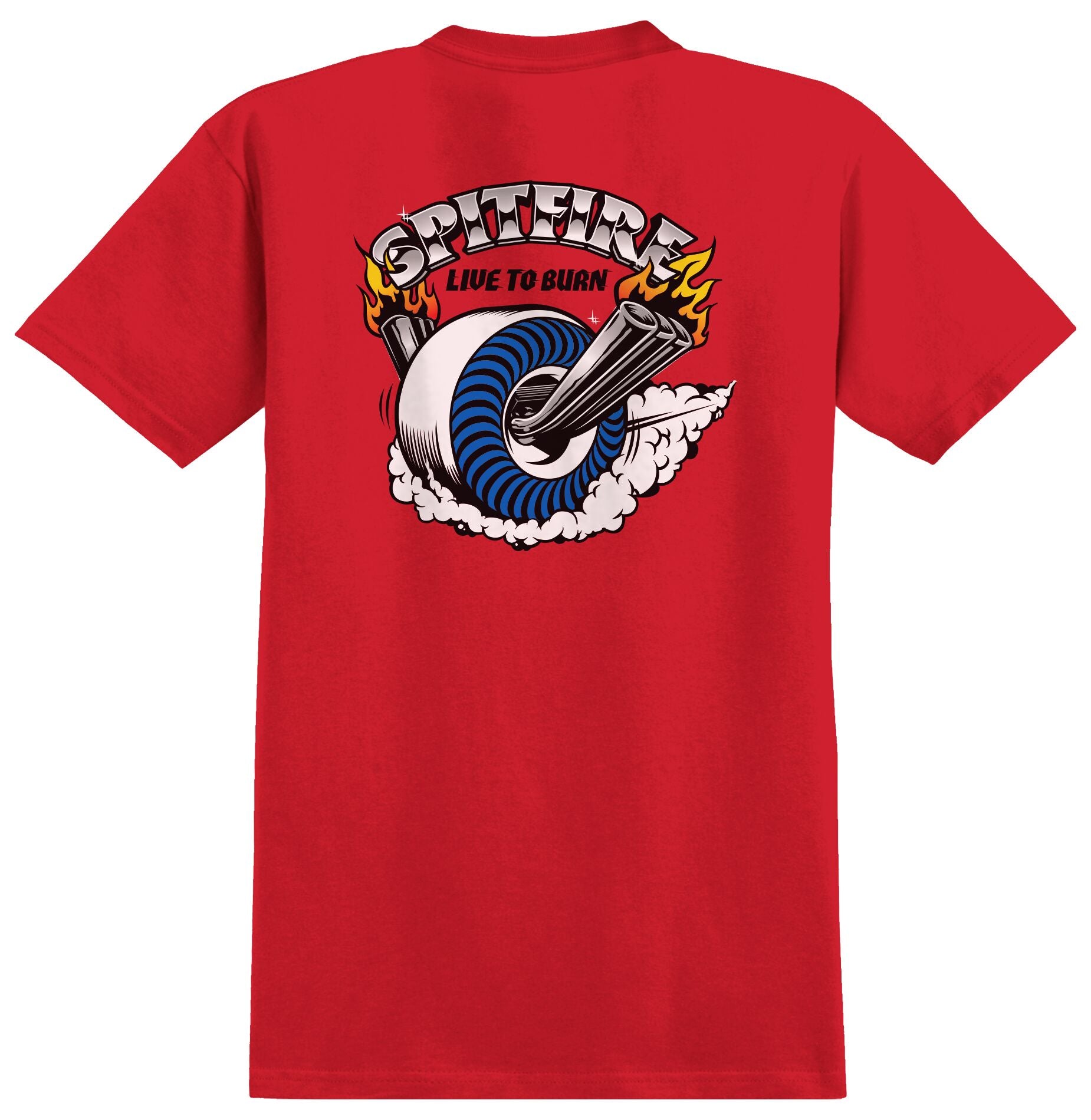 Red Burnout Spitfire T-Shirt Back