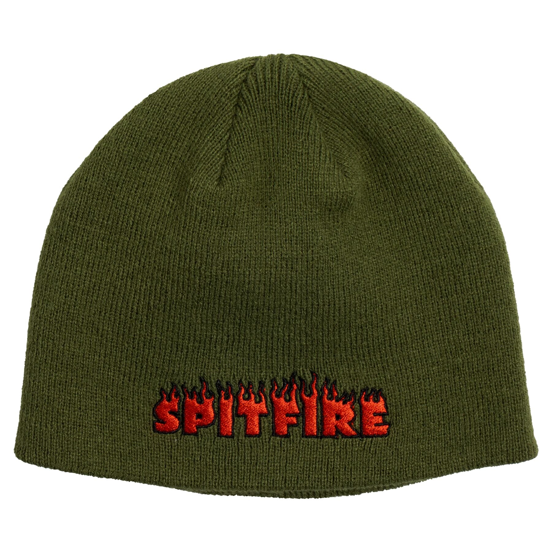 Spitfire Demonseed Script Skully Beanie - Olive/Red