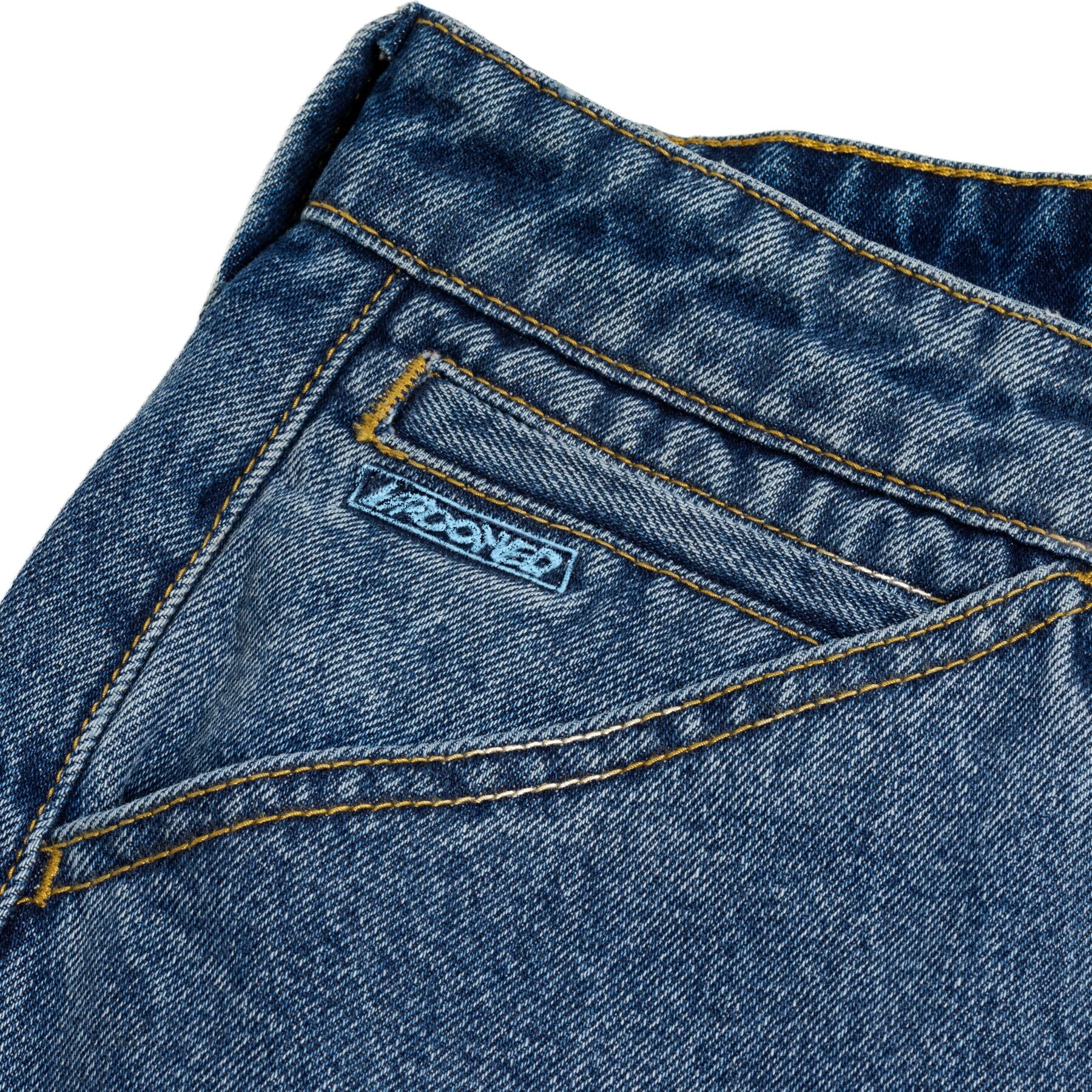 Stonewash Blue Eyes Krooked Denim Twill Pants Detail