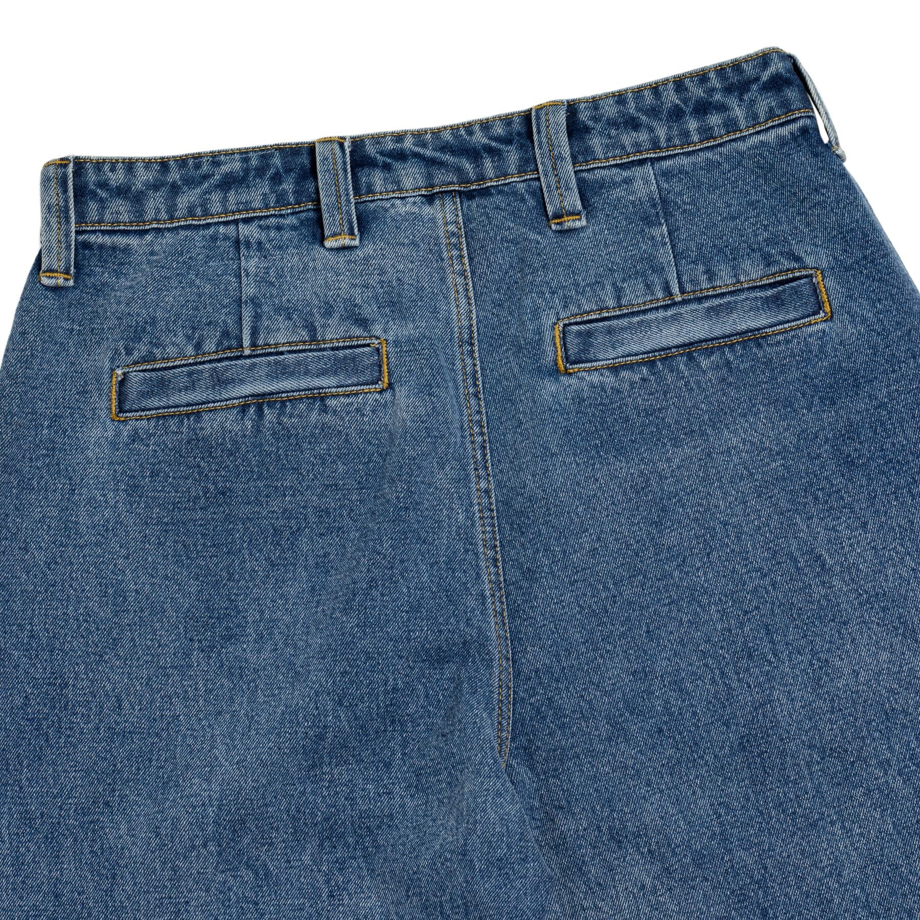 Stonewash Blue Eyes Krooked Denim Twill Pants Detail